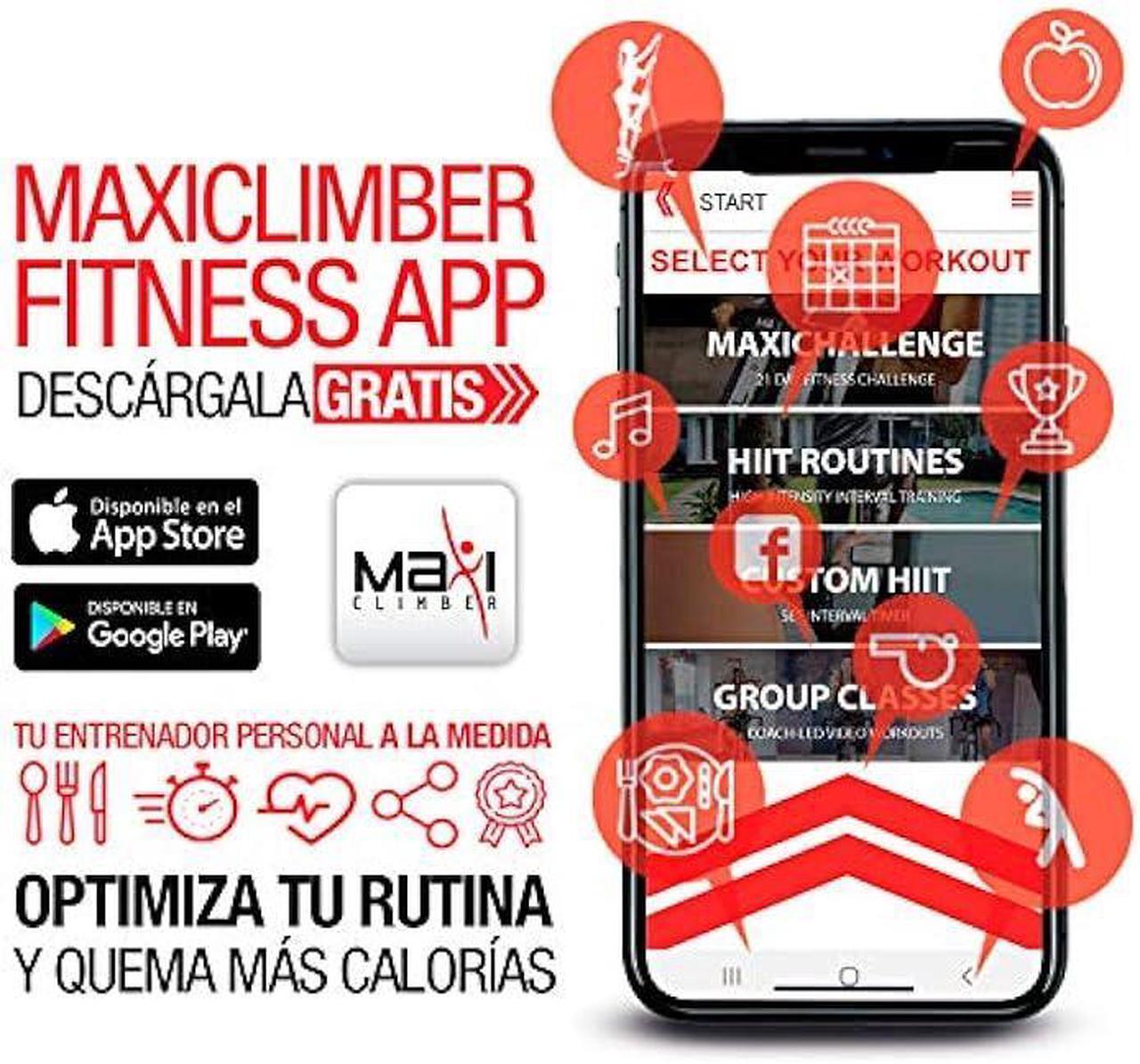 Alt view image 6 of 6 - MaxiClimber XL Vertical Climbers - The Original Compact, Mountain Climber, Stair Stepper Exercise Machines - XL-2000 HRS (Hydraulic Resistance System, 12 Level) - Free Coach-led Classes & Fitness App