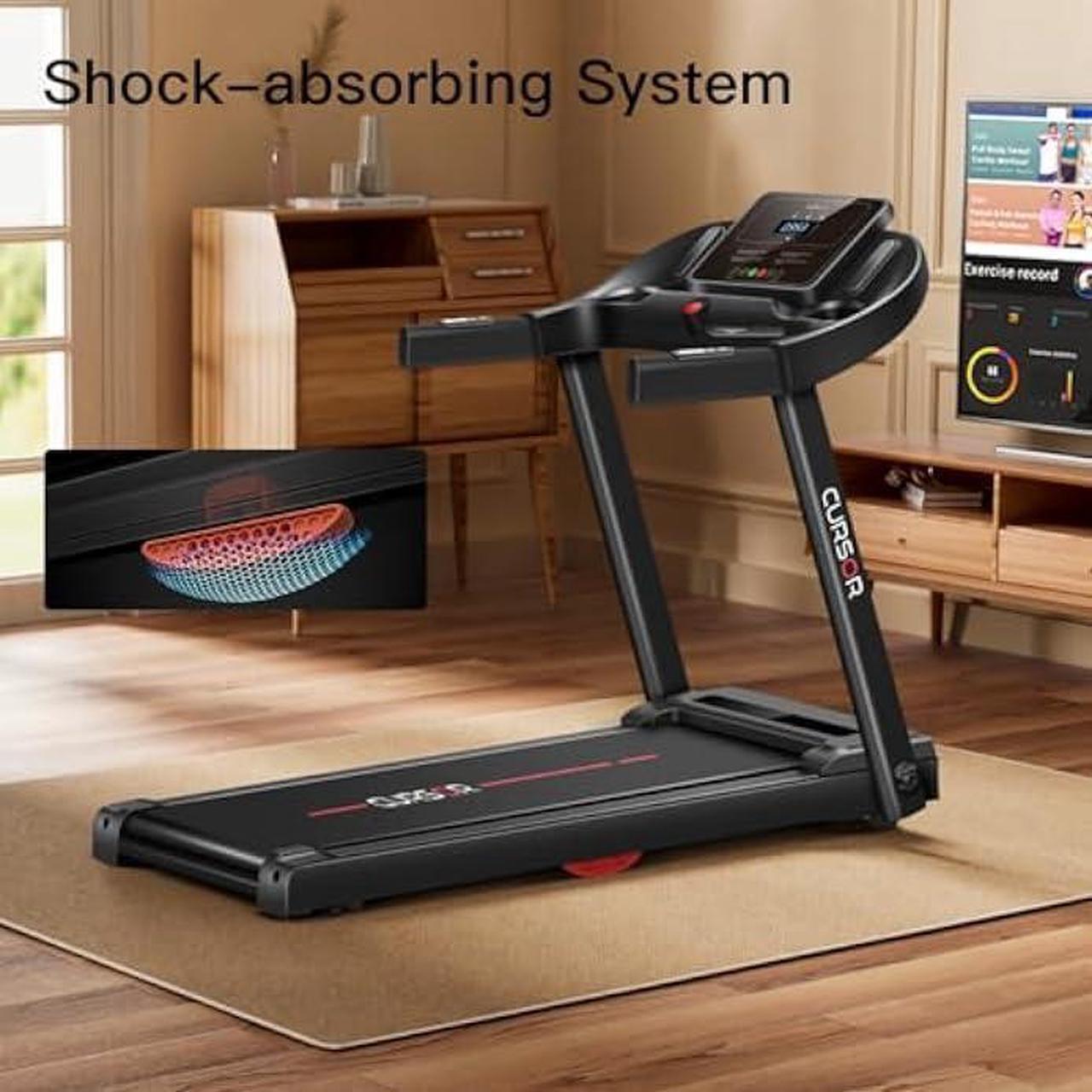 Alt view image 3 of 6 - CURSOR FITNESS Home Folding Treadmill with Pulse Sensor, 2.5 HP Quiet Brushless, 7.5 MPH, 265 LBS Capacity
