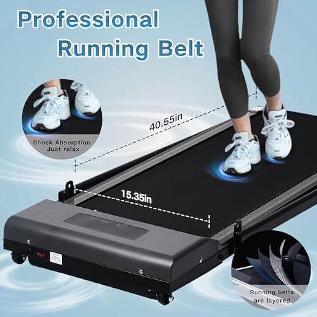 Alt view image 4 of 6 - Foldable Walking Pad with Tablet Holder 6.2 MPH Max, 3HP Treadmill Under Desk Treadmill Foldable Treadmill Compact Treadmill for Home Office Installation-Free