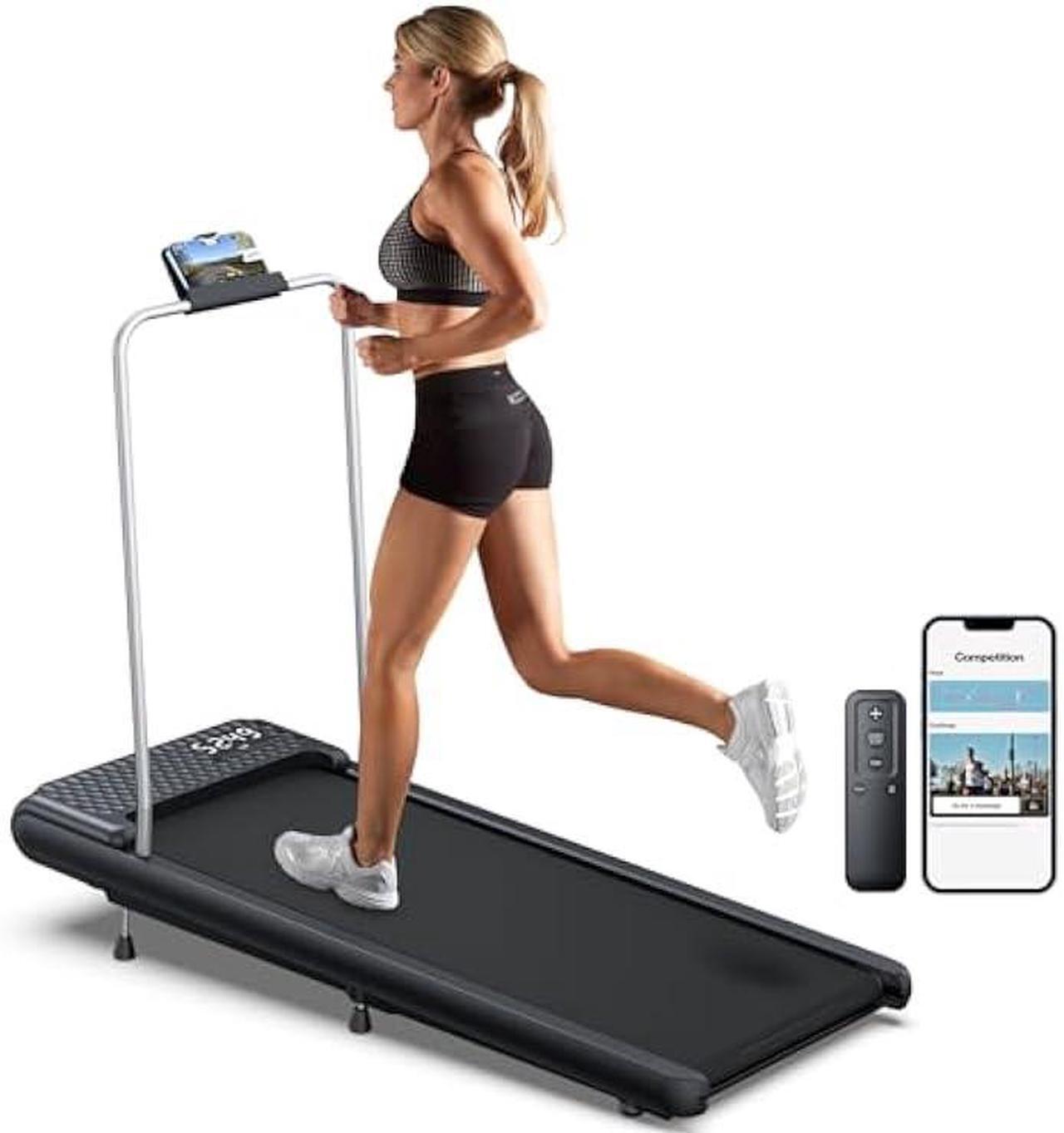 Main image of WELLFIT 10% Incline Walking Pad Treadmill with Handlebar & 265 lbs/340 lbs Capacity,40 dB Quiet Walking Jogging Mat Work for Home,APP/Remote Control,LED Display