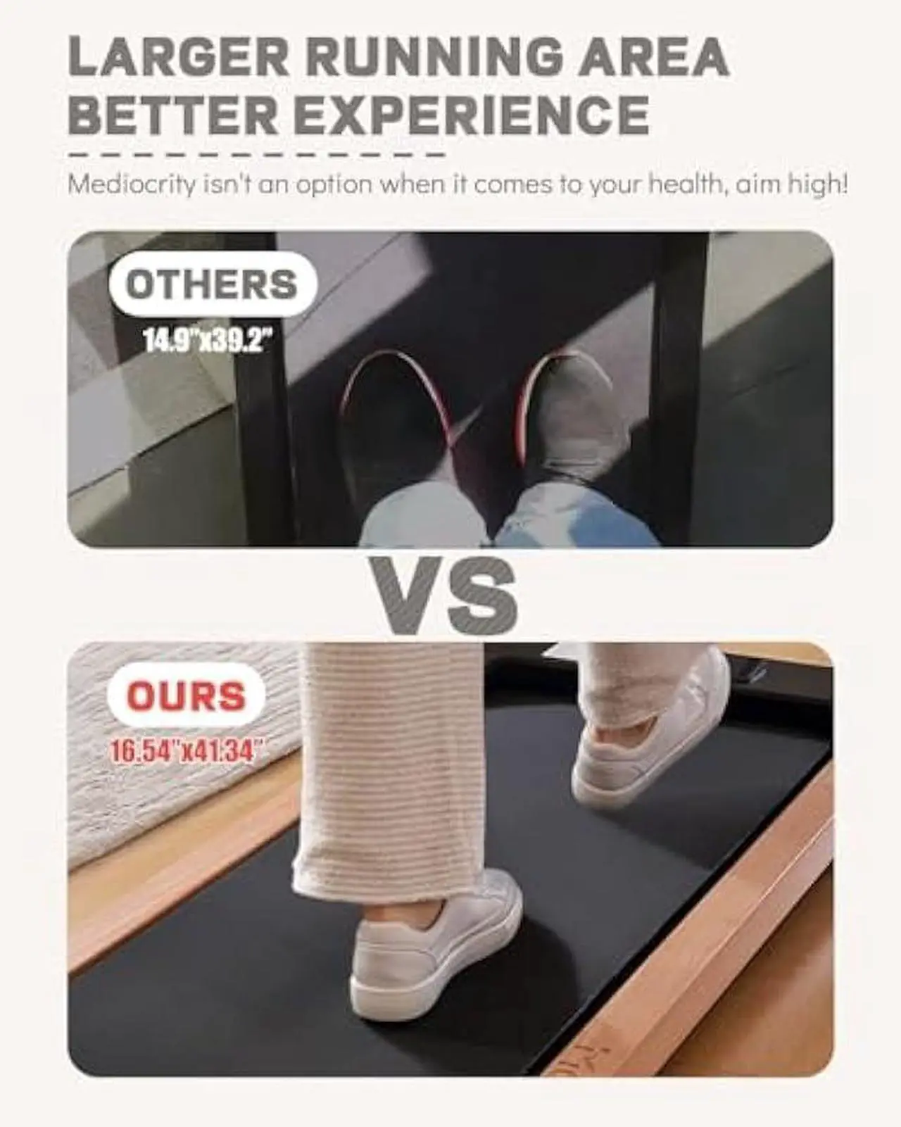 Alt view image 2 of 6 - Maksone Under Desk Treadmill, Expert of Wooden Walking Pad, Walking Jogging Machine with Remote Control, Installation-Free