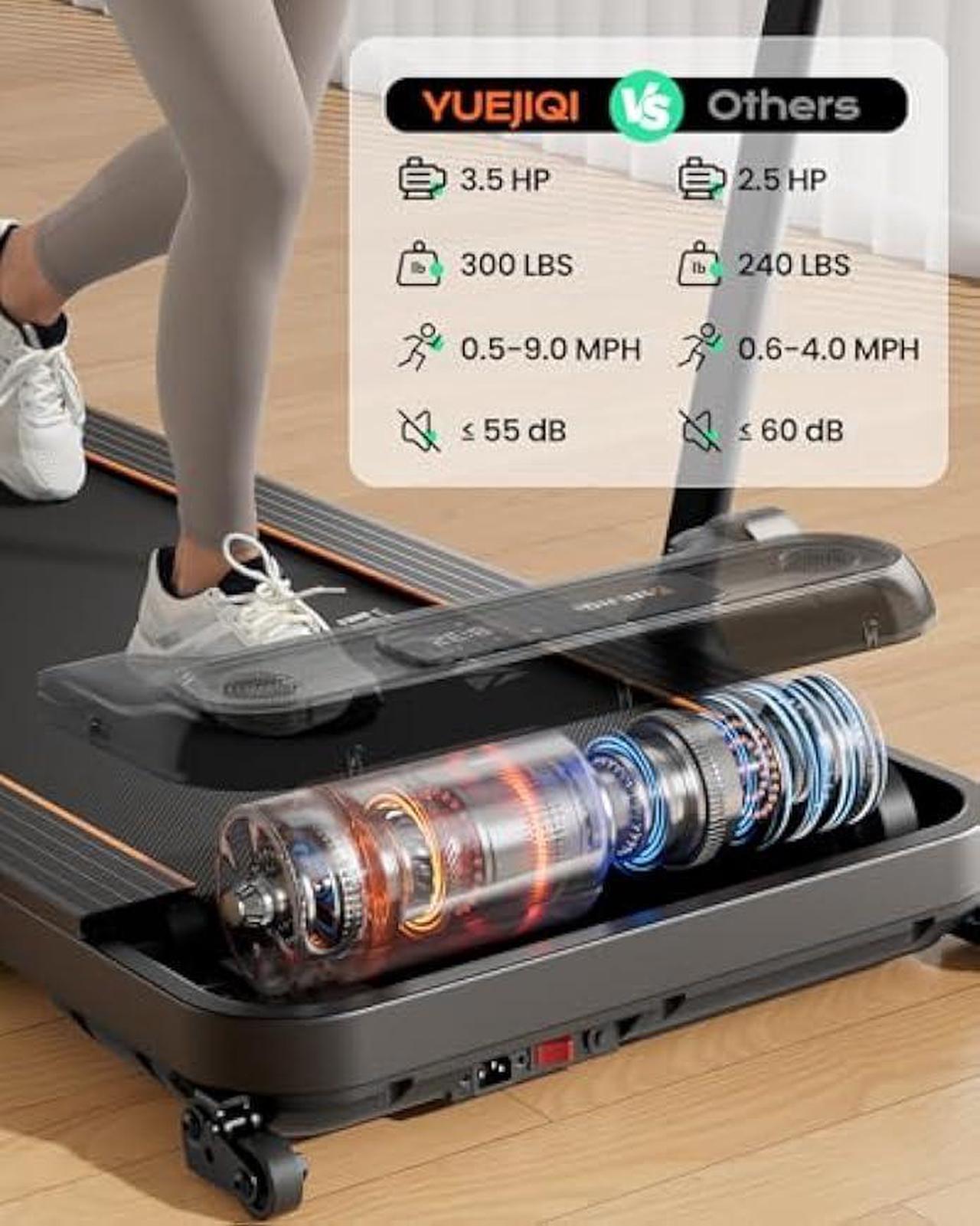 Alt view image 2 of 5 - Treadmills for Home, 3.0HP Folding Treadmill with Incline, Small Space Portable Running Machine, 240 Lbs Capacity with 12 Preset PROG, LED Display, Speaker and Cup Holder