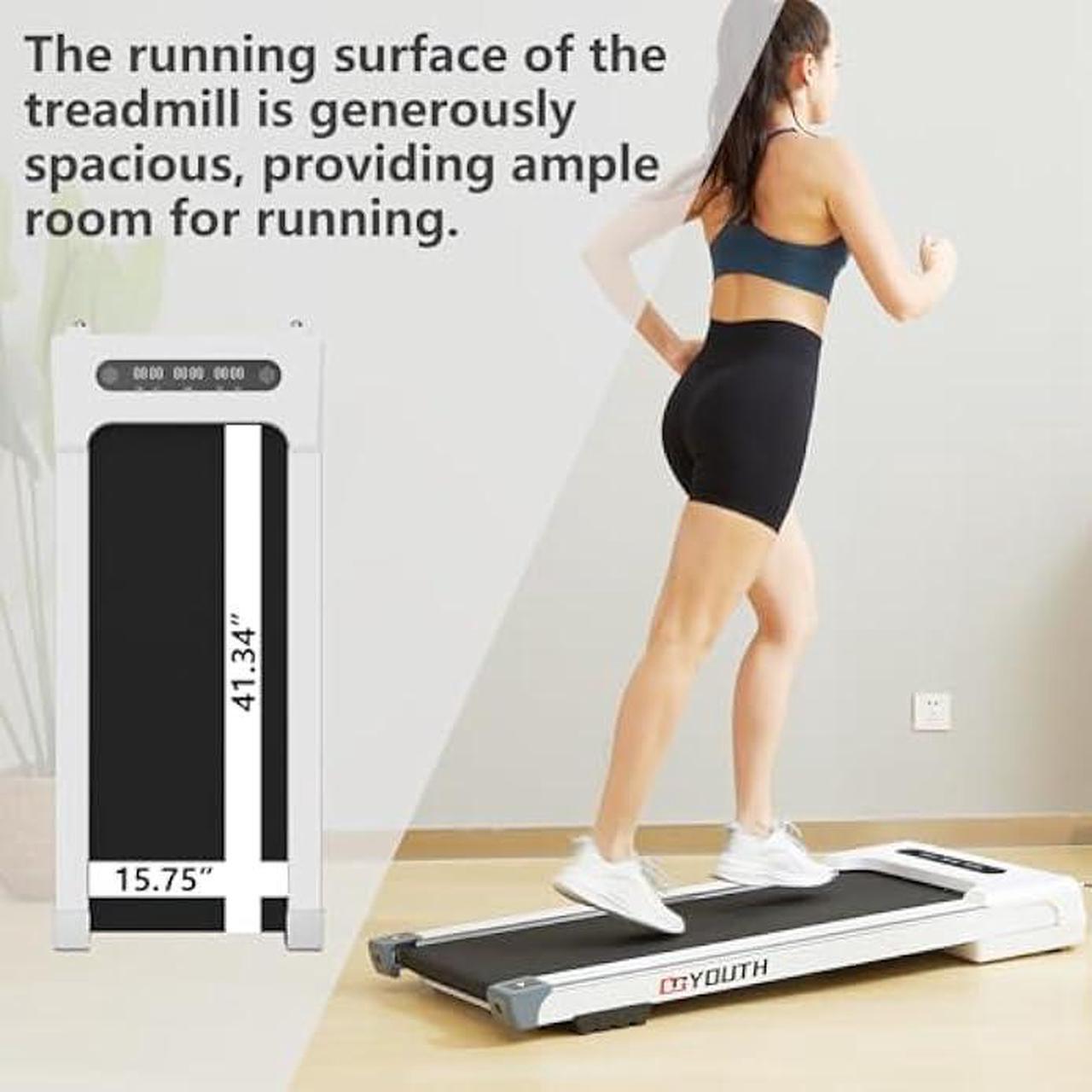 Alt view image 3 of 5 - GOYOUTH 2 in 1 Under Desk Electric Treadmill Motorized Exercise Machine with Wireless Speaker, Remote Control and LED Display, Walking Jogging Machine for Home/Office Use