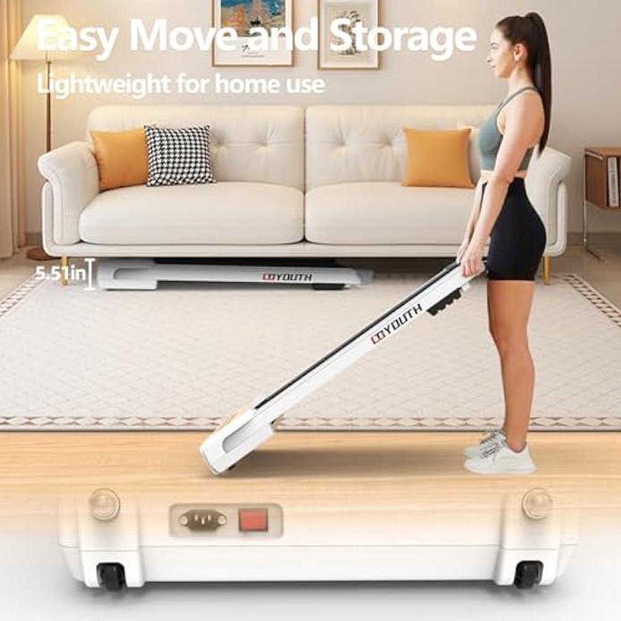 Alt view image 4 of 5 - GOYOUTH 2 in 1 Under Desk Electric Treadmill Motorized Exercise Machine with Wireless Speaker, Remote Control and LED Display, Walking Jogging Machine for Home/Office Use