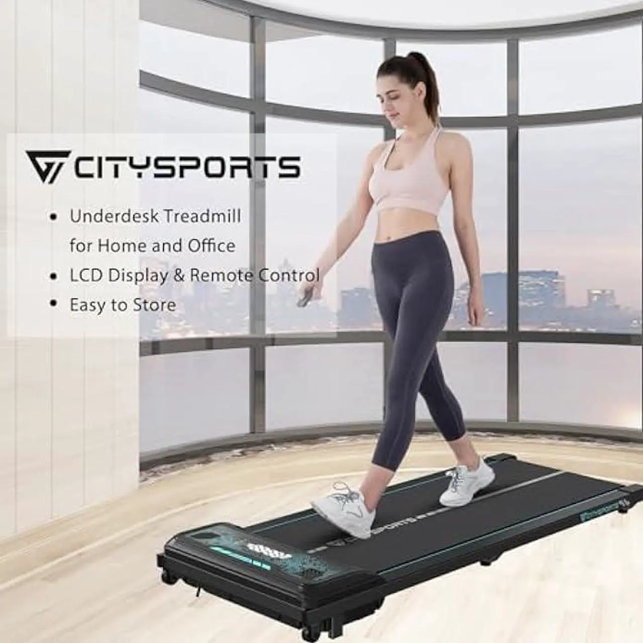 Alt view image 4 of 6 - Treadmill Under Desk, Walking Pad Treadmill, Treadmill Ultra Slim & Portable for Home