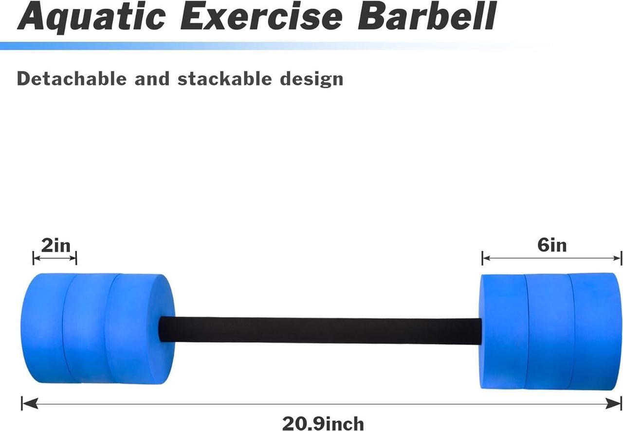 Alt view image 5 of 7 - Hikeen Aquatic Exercise Dumbbells Water Dumbbell Pool Resistance Aquatic Fitness Barbells with 4 High-Density EVA Foam Pool Weights Dumbbells, for Water Aerobics Weight Loss