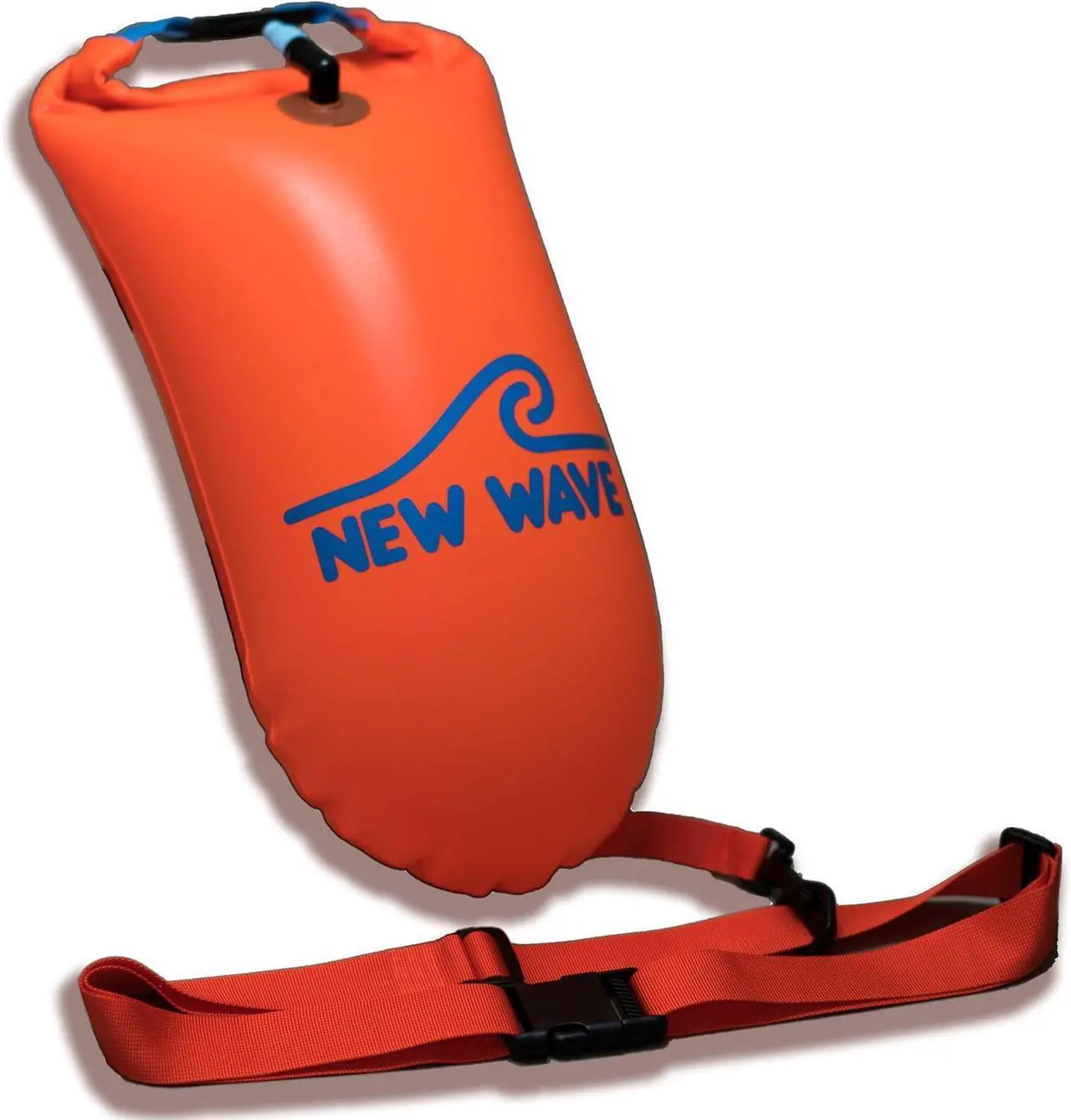 Alt view image 2 of 7 - New Wave Swim Buoy for Open Water Swimmers and Triathletes - Light and Visible Float for Safe Training and Racing - Nylon TPU