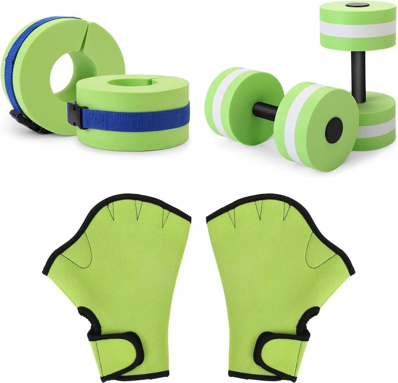 Main image of Water Aerobics Set for Aquatic Exercise, Pool Fitness Equipment Foam Water Dumbbell Set, New Upgrade Aquatic Dumbbells and Foam Swim Aquatic Cuffs, Water Workout Fitness Tool