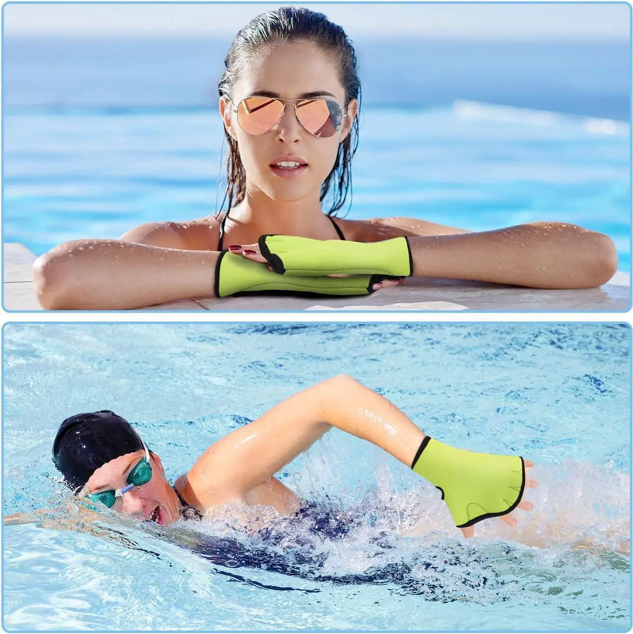 Alt view image 3 of 7 - Water Aerobics Set for Aquatic Exercise, Pool Fitness Equipment Foam Water Dumbbell Set, New Upgrade Aquatic Dumbbells and Foam Swim Aquatic Cuffs, Water Workout Fitness Tool