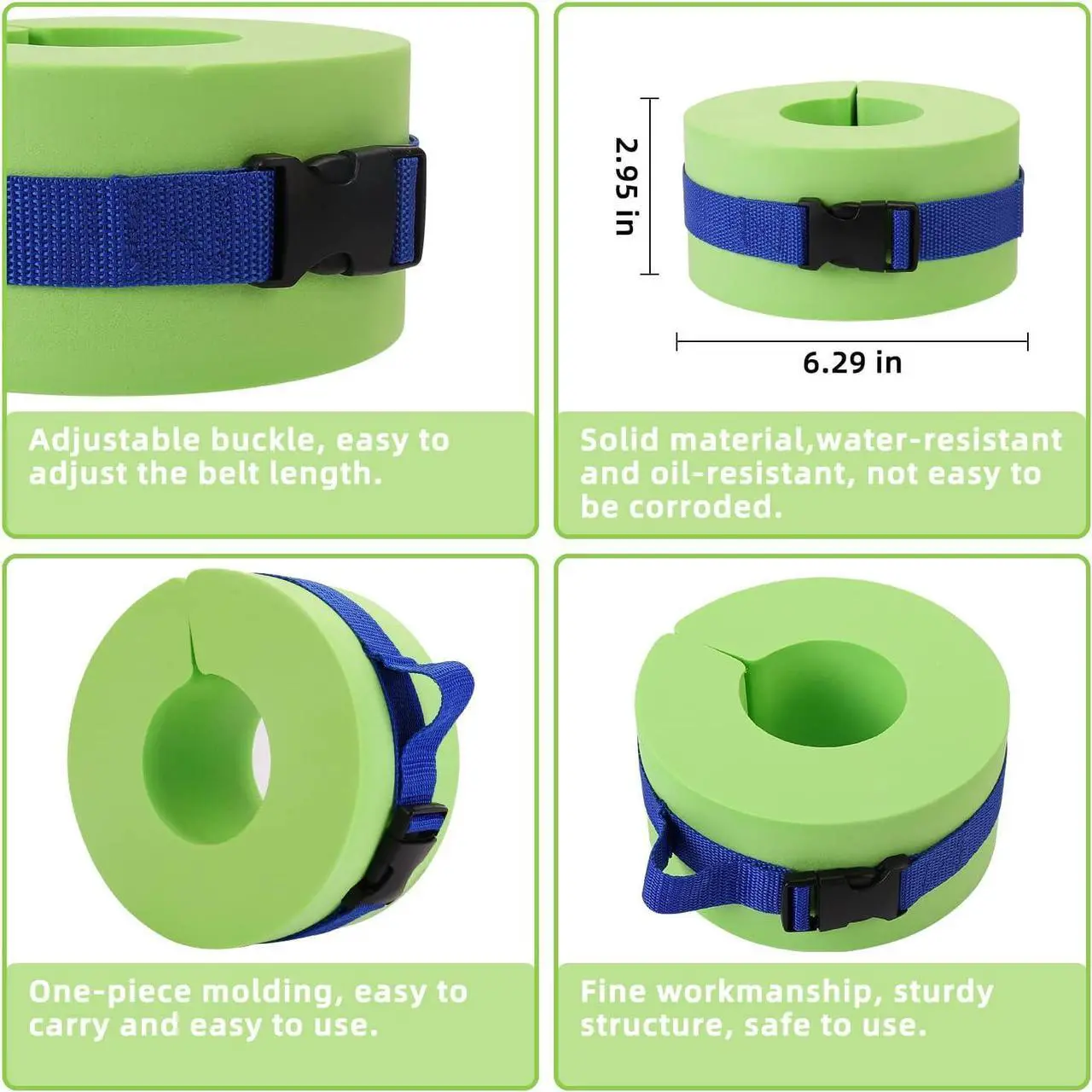 Alt view image 7 of 7 - Water Aerobics Set for Aquatic Exercise, Pool Fitness Equipment Foam Water Dumbbell Set, New Upgrade Aquatic Dumbbells and Foam Swim Aquatic Cuffs, Water Workout Fitness Tool