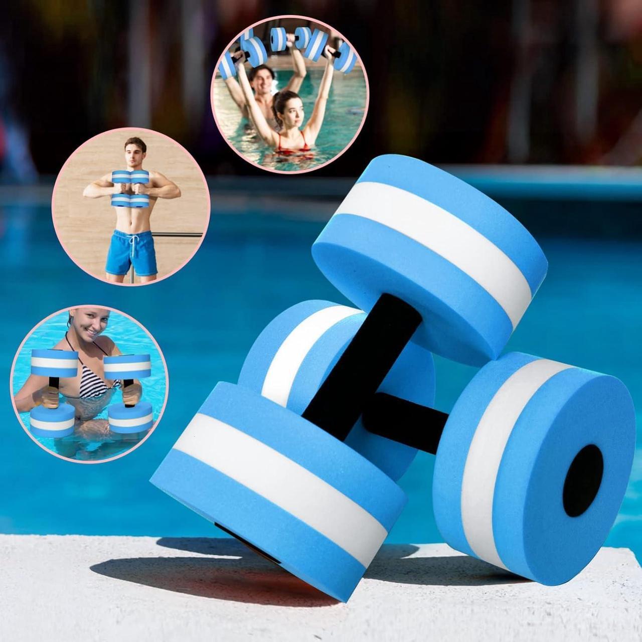 Alt view image 5 of 7 - Timoo Aquatic Dumbells Set of 2 Water Dumbells Pool Resistance Water Weight Water Aerobics High-Density EVA-Foam Pool Fitness