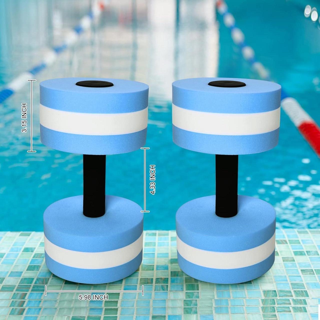 Alt view image 6 of 7 - Timoo Aquatic Dumbells Set of 2 Water Dumbells Pool Resistance Water Weight Water Aerobics High-Density EVA-Foam Pool Fitness