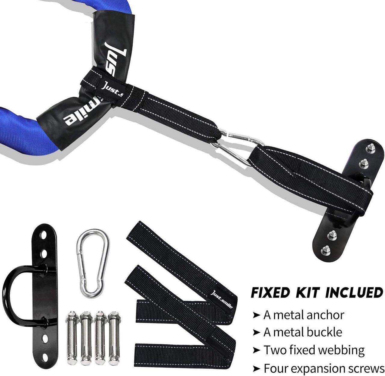 Alt view image 6 of 7 - Battle Ropes,Ropes for Working Out, Battle Rope for Home Gym with Cover, Steel Anchor & Strap Included, Heavy Ropes for Exercise Training - 1.5/2 Inch