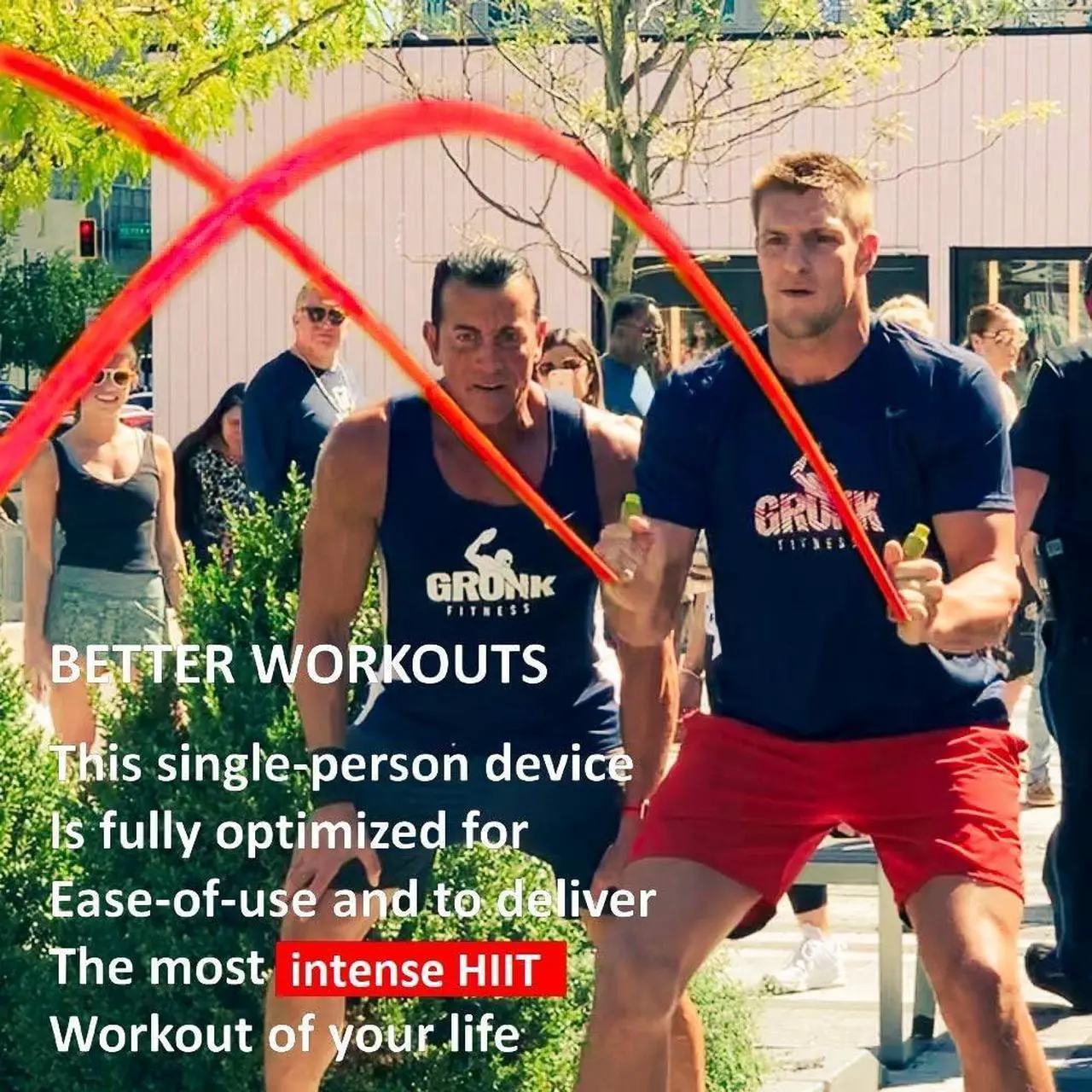 Alt view image 2 of 5 - Gronk Fitness Inertia Wave Edition | Dynamic Rubber Battle Ropes Alternative for Home and Gym | Maximize Calorie Burn | Revolutionary Fitness Equipment for Abs and Full Body Workout | Blue