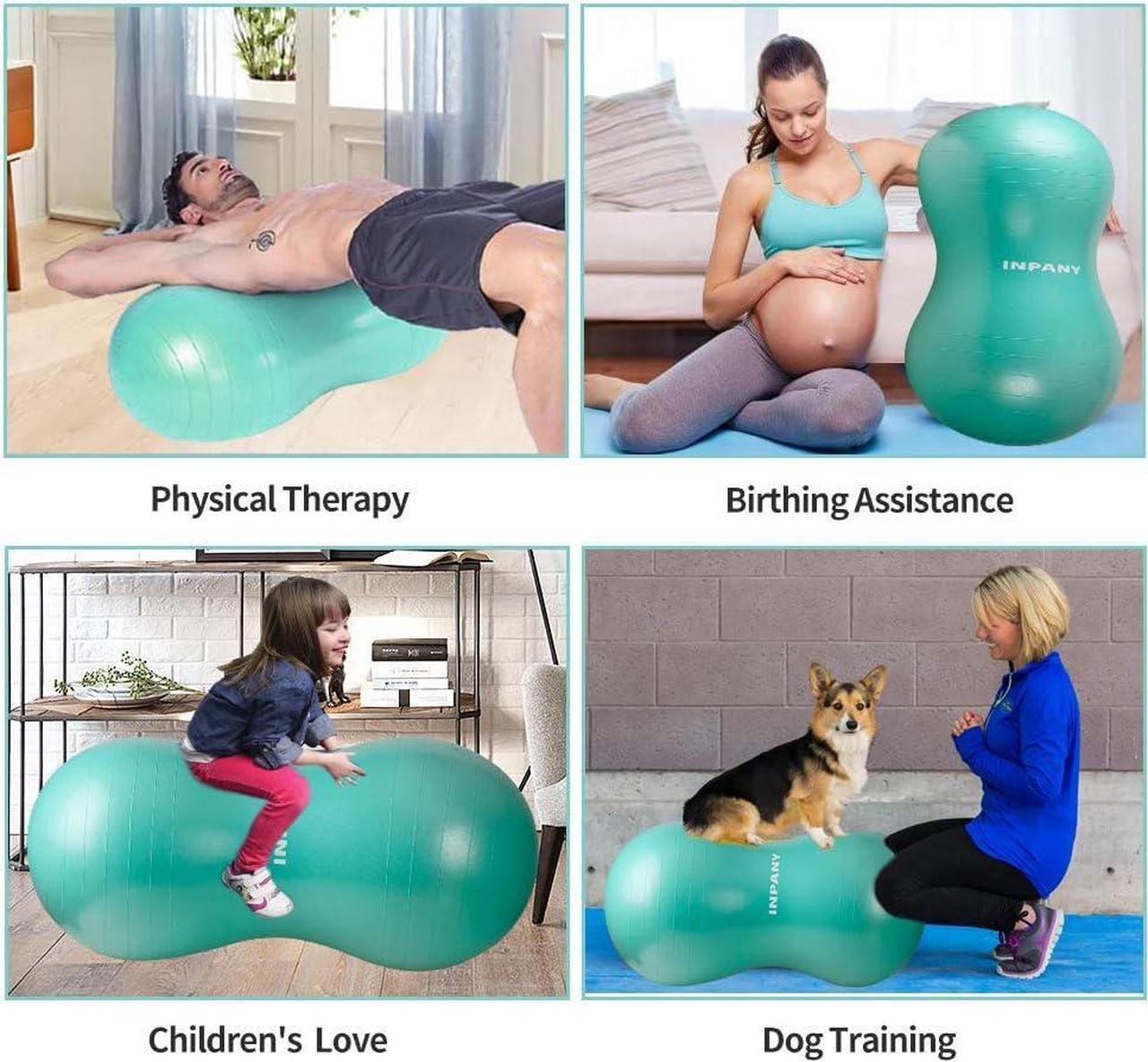 Alt view image 5 of 7 - INPANY Peanut Ball - Anti Burst Exercise Ball for Labor Birthing, Physical Therapy for Kids, Core Strength, Flexible Seating, Home & Gym Fintness, Sensory Chair Wiggle Seat for Girls and Boys