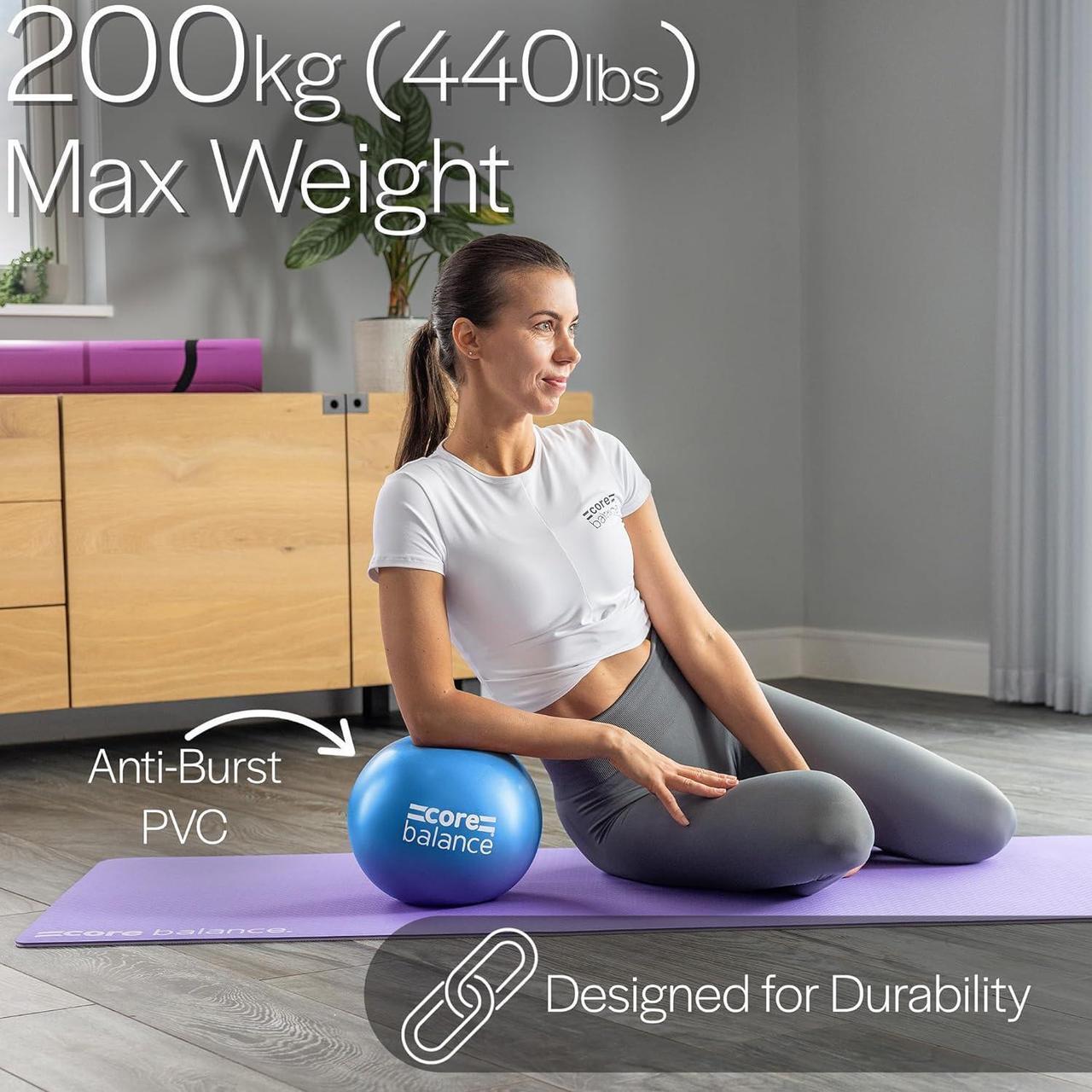 Alt view image 3 of 7 - Pilates Ball 9 Inch Anti Burst, Core Ball with Inflation Tube, Mini Pilates Ball for Physical Therapy, Small Exercise Ball for Yoga, Barre, Stretching and Core Stability Workout