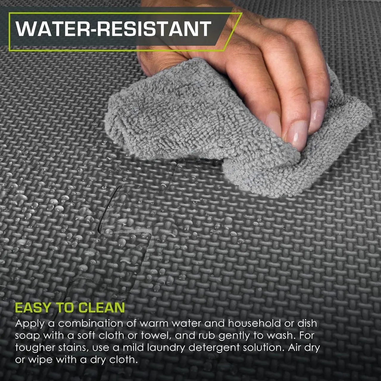 Alt view image 5 of 6 - ProsourceFit Extra Thick Puzzle Exercise Mat, EVA Foam Interlocking Tiles for Protective, Cushioned Workout Flooring for Home and Gym Equipment, Black - 3/4 inch - 24 Sq Ft - 6 Tiles