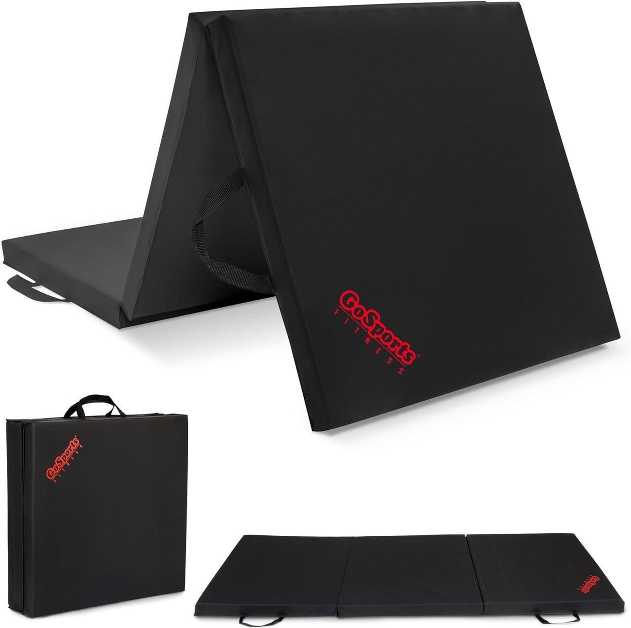 Main image of GoSports 2 inch Thick 6 ft x 2 ft Tri-Fold Exercise Fitness Mat - Great For Workouts, Yoga, Stretching