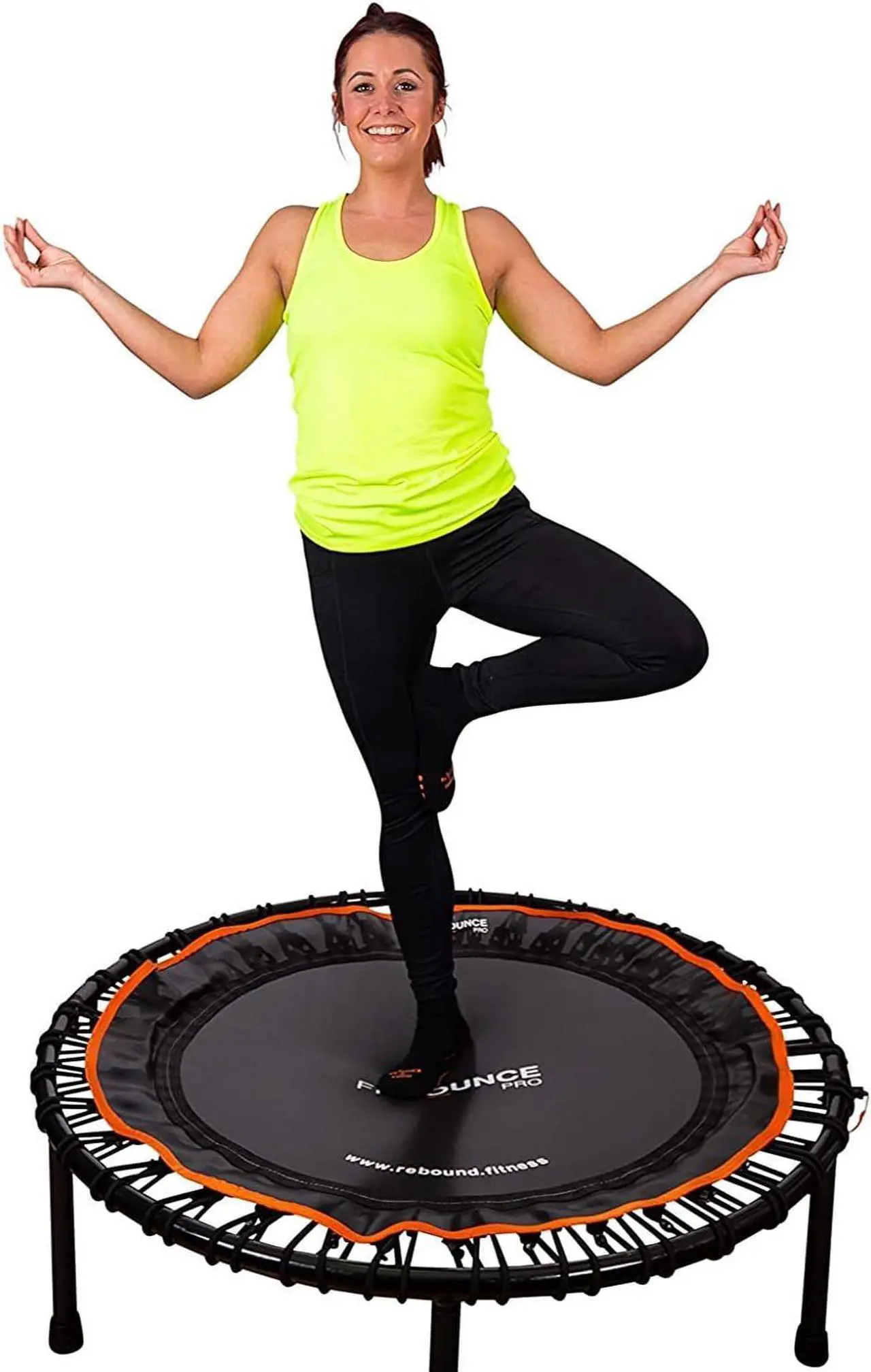 Main image of FIT Bounce PRO USA Bungee Rebounder | Assembled | Half Folding | Silent & Beautifully Designed Pro Indoor Mini Trampoline for Adults & Kids | DVD & Online Workouts,Storage Bag & Bounce Counter