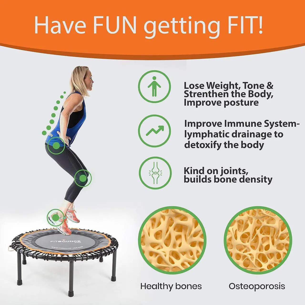 Alt view image 3 of 7 - FIT Bounce PRO USA Bungee Rebounder | Assembled | Half Folding | Silent & Beautifully Designed Pro Indoor Mini Trampoline for Adults & Kids | DVD & Online Workouts,Storage Bag & Bounce Counter