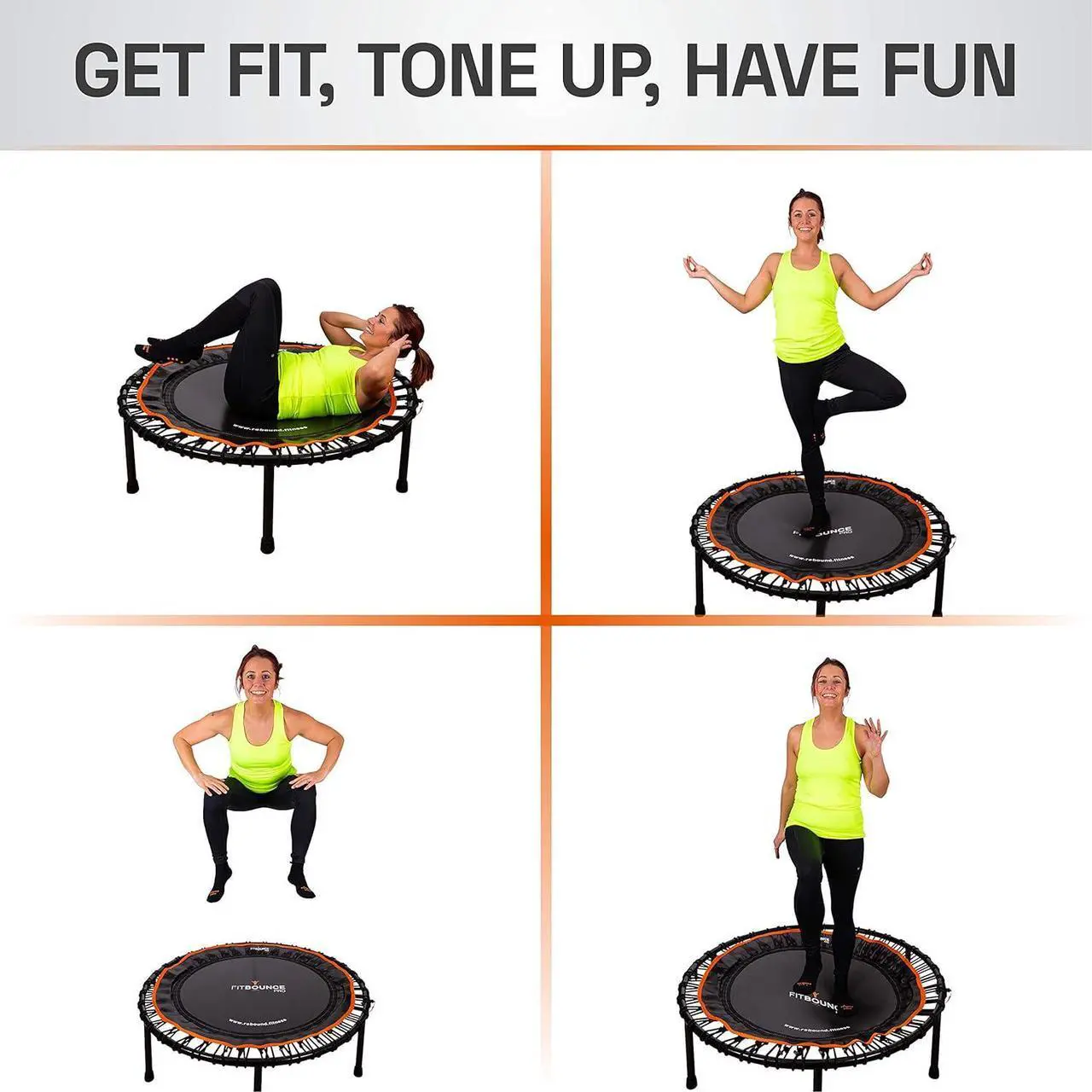 Alt view image 5 of 7 - FIT Bounce PRO USA Bungee Rebounder | Assembled | Half Folding | Silent & Beautifully Designed Pro Indoor Mini Trampoline for Adults & Kids | DVD & Online Workouts,Storage Bag & Bounce Counter