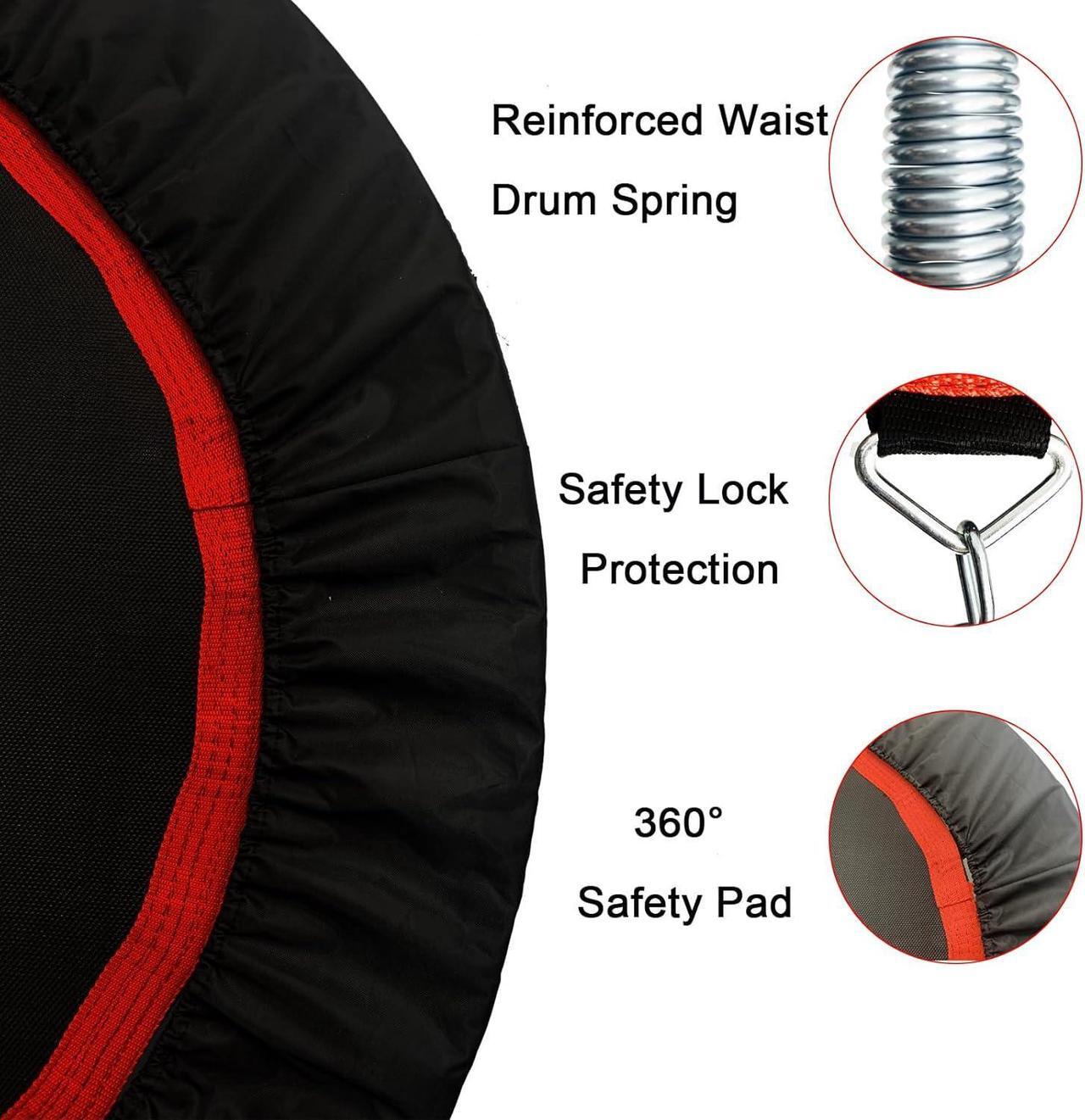 Alt view image 5 of 7 - 40" Foldable Trampoline, 660LBS Fitnes Trampoline, Indoor/Outdoor Jumping Workouts,