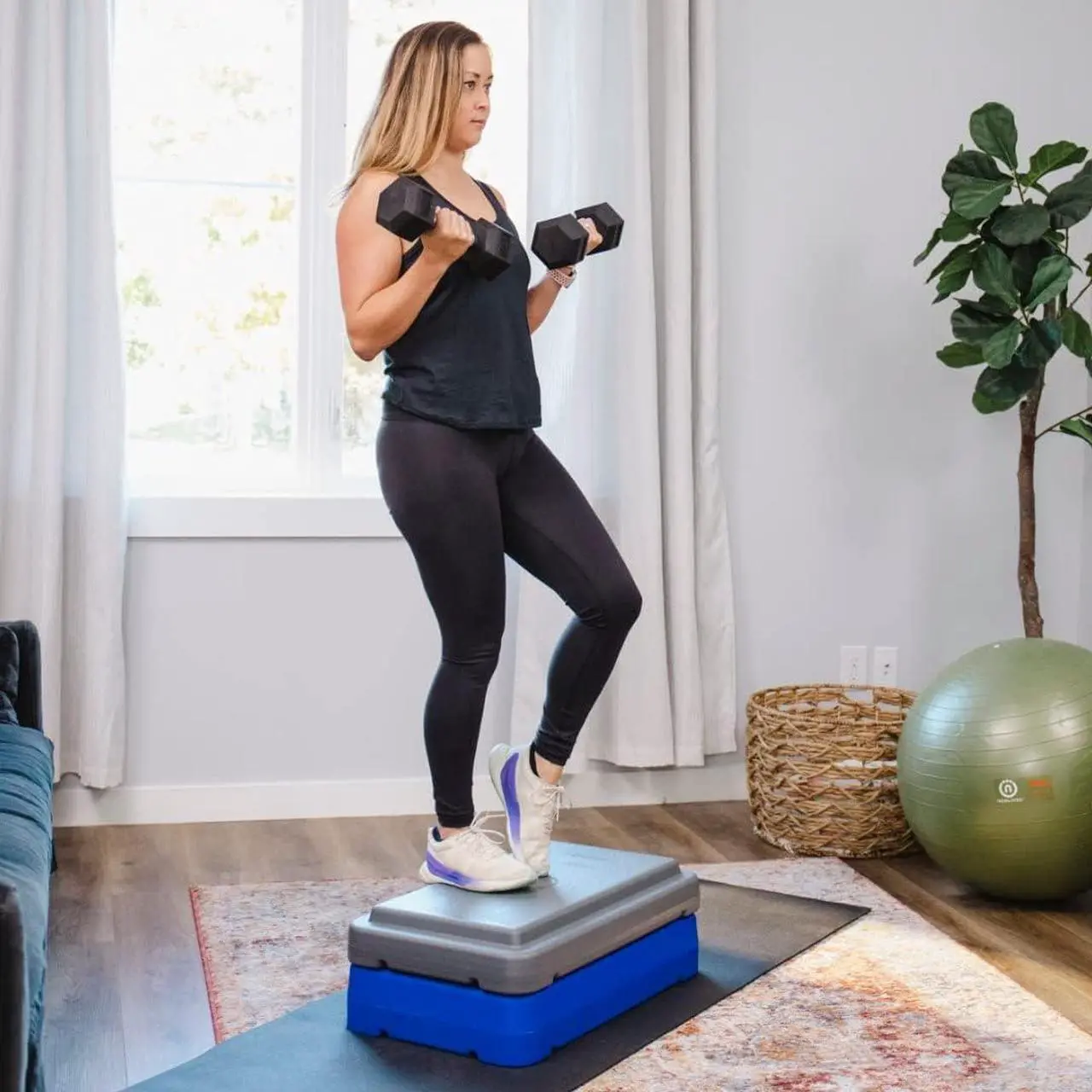 Alt view image 2 of 3 - The Step (Made in USA) Stackable Aerobic Exercise Platform with Non-Slip Surface and Nonskid Feet to Prevent Sliding