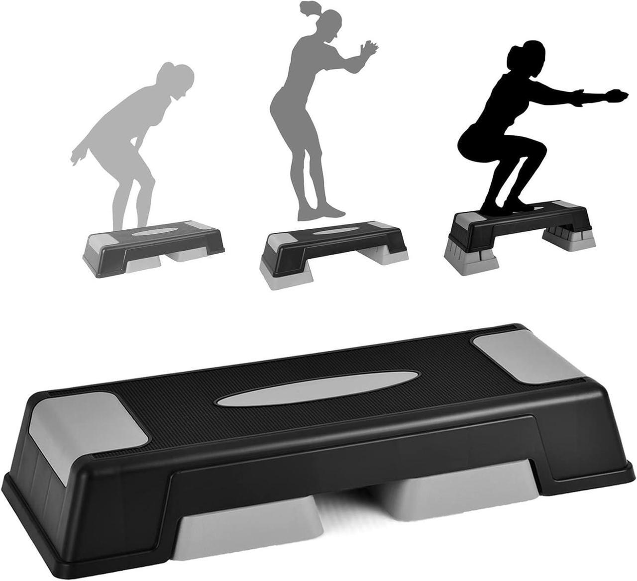 Main image of Aerobic Step Platform for Exercise w/Risers, Workout Step Height Adjustable 5"-7"-9", Fitness Step 450lbs Capacity, Non-slip Exercise Step Deck for Home/Gym