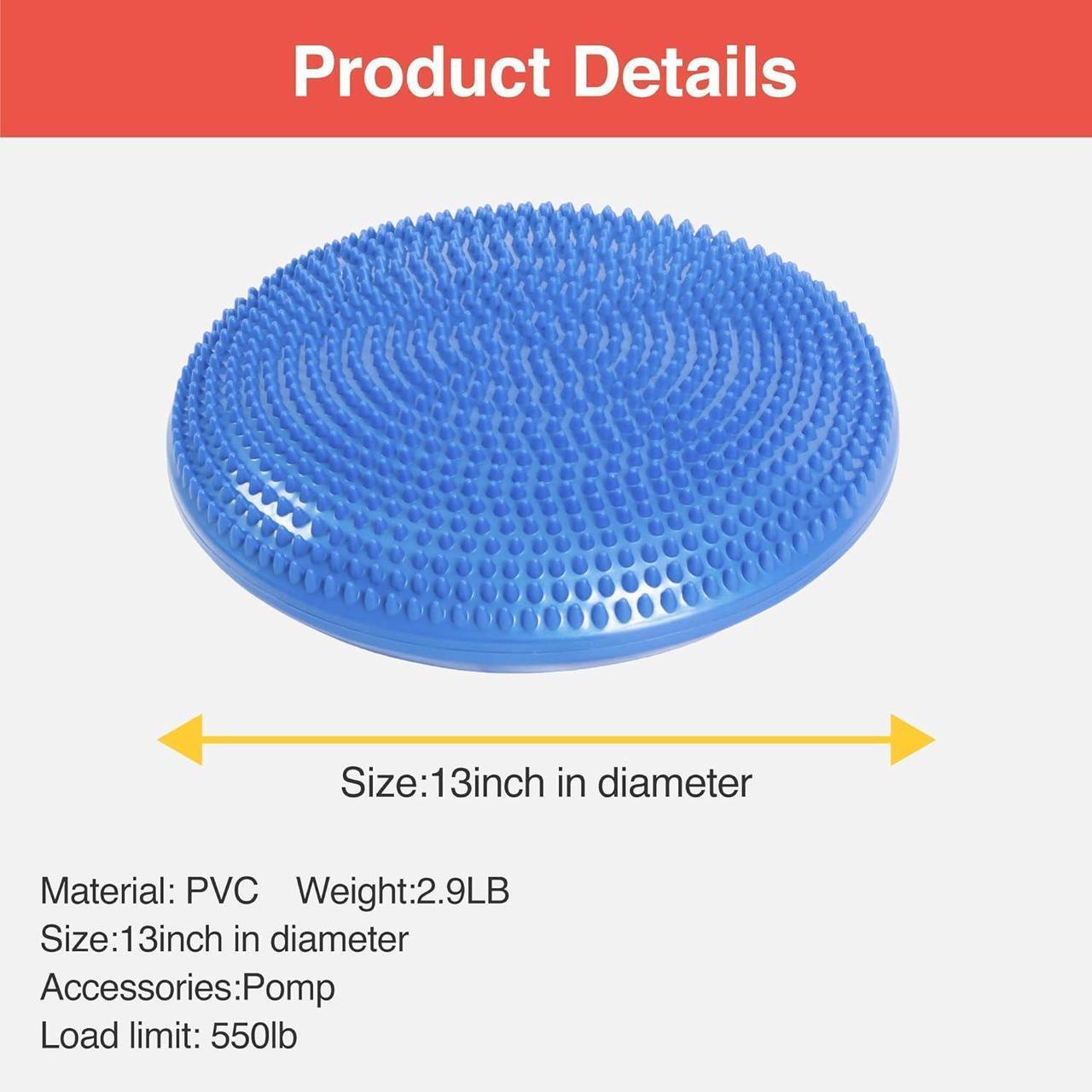 Alt view image 7 of 7 - Primasole Balance disc 1 PC Comes with an air Pump Exercise Disk for Stability Workout
