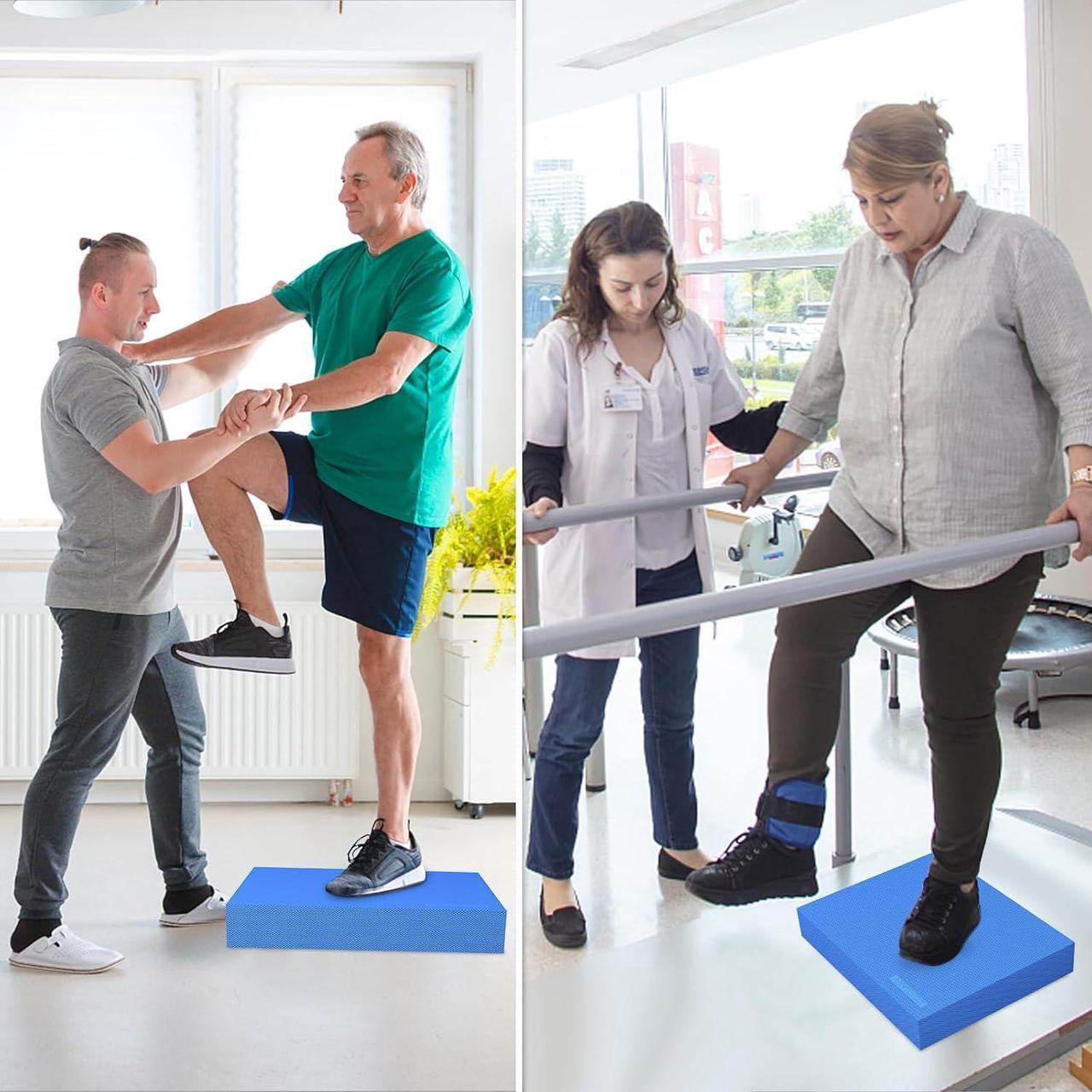 Alt view image 5 of 7 - Balance Pad 19.8 * 15.7 * 2.4",XL Balance Pad for Physical Therapy,Extra Large Foam Balance Board Stability Pad for Rehabilitation Core Training Stretching Mobility
