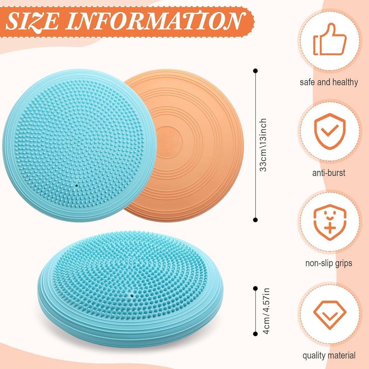 Alt view image 2 of 6 - Libima 4 Pcs Wiggle Seat Inflated Wobble Cushion for Sensory Kid 13 Inches Balance Disc Flexible Seating for Classroom Sensory Pad for Chair Wiggle Cushion with Needle Pump