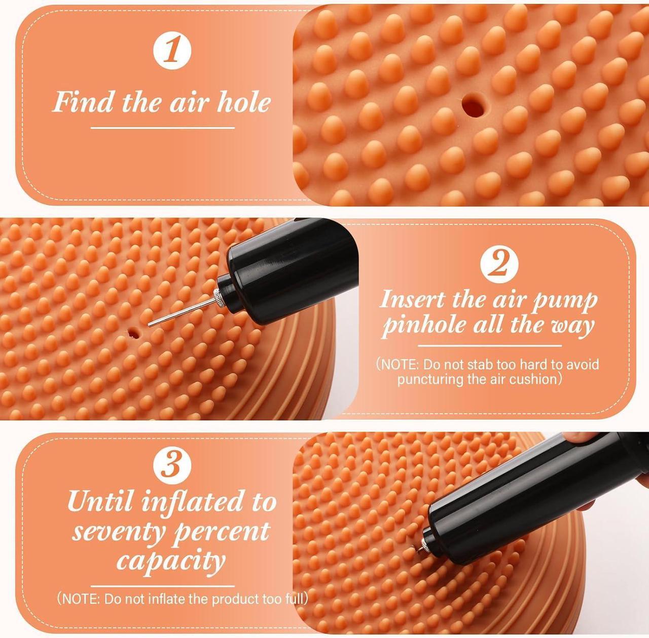 Alt view image 3 of 6 - Libima 4 Pcs Wiggle Seat Inflated Wobble Cushion for Sensory Kid 13 Inches Balance Disc Flexible Seating for Classroom Sensory Pad for Chair Wiggle Cushion with Needle Pump