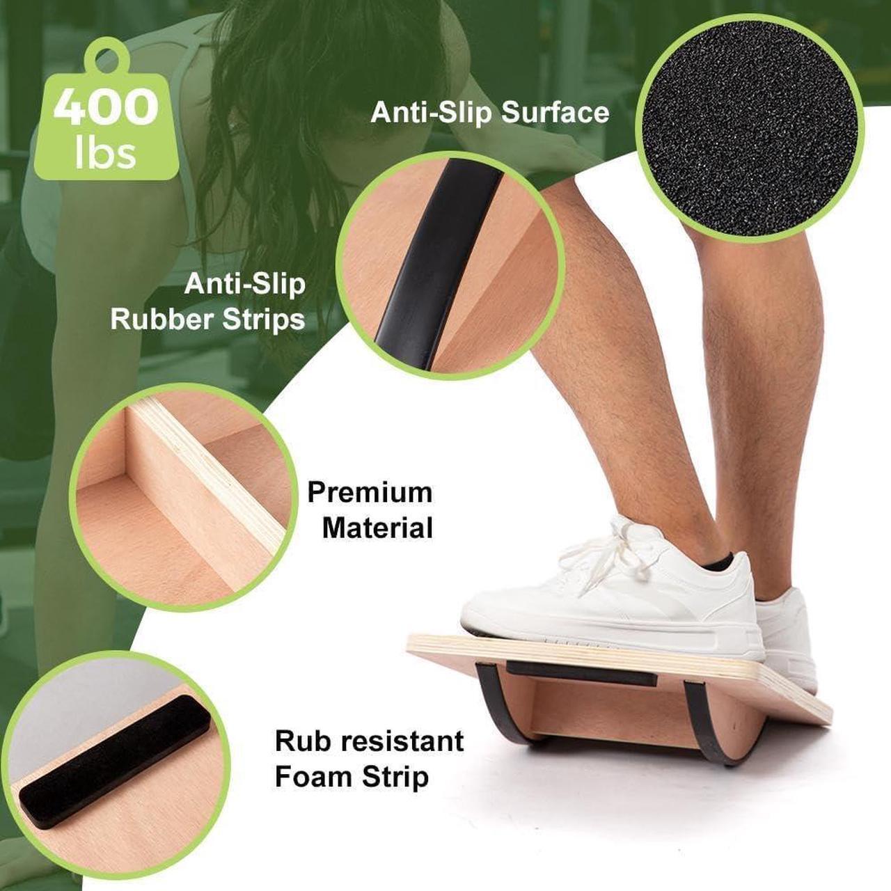 Alt view image 3 of 6 - Rocker Balance Board for Core Strength & Stability, Non-Slip Wobble Board with Portable Design, Multifunctional Fitness Equipment for Home/Gym/Office, Therapy & Coordination Training