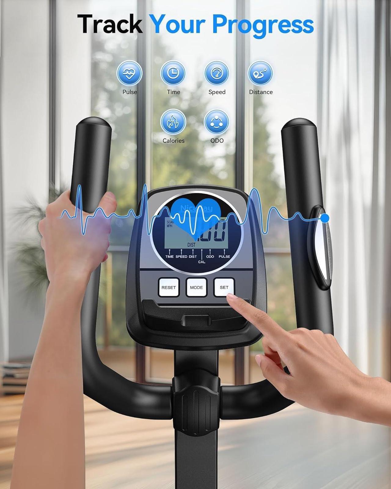 Alt view image 6 of 7 - Niceday Elliptical Exercise Machine, Elliptical Machine for Home, Magnetic Elliptical Trainer with 15.5IN-19IN Stride, 16 Resistance Levels, 400LBS Loading Capacity, Support Kinomap APP