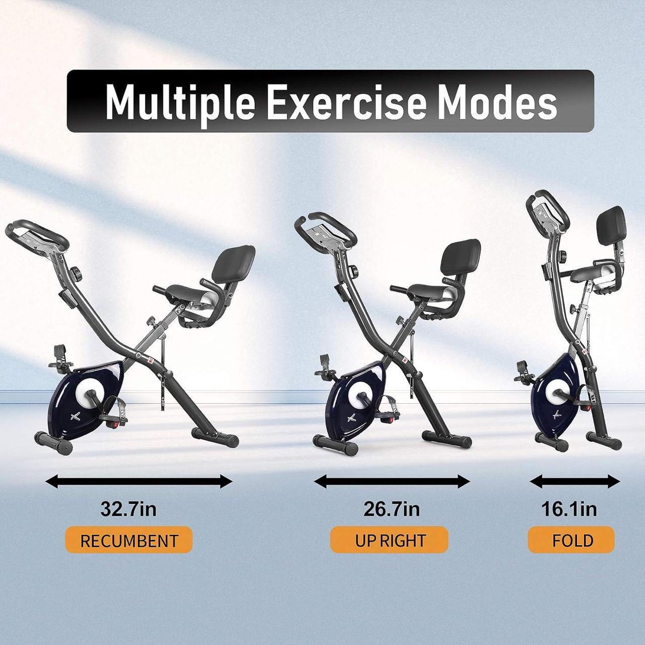 Alt view image 5 of 6 - leikefitness LEIKE X Bike Ultra-Quiet Folding Exercise Bike, Magnetic Upright Bicycle with Heart Rate,LCD Monitor and easy to assemble