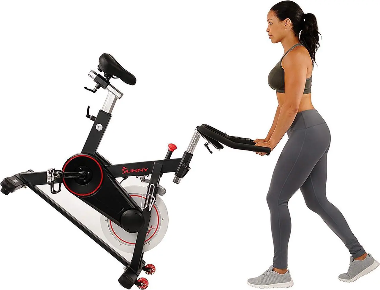 Alt view image 6 of 7 - Sunny Health & Fitness Magnetic Belt Drive Indoor Cycling Bike With Optional SunnyFit® App Connectivity