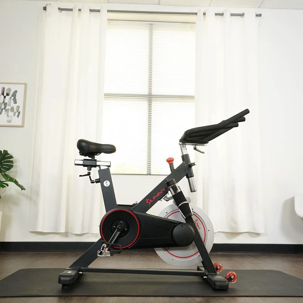 Alt view image 7 of 7 - Sunny Health & Fitness Magnetic Belt Drive Indoor Cycling Bike With Optional SunnyFit® App Connectivity