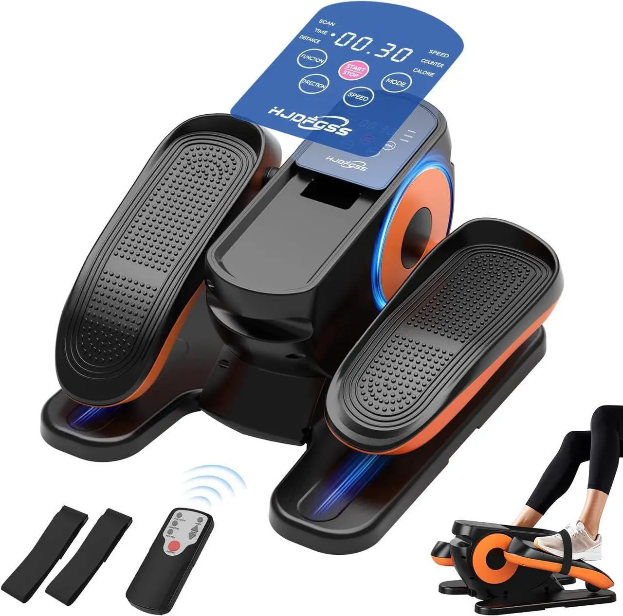 Main image of Under Desk Elliptical Machine, Ellipse Leg Exerciser as Seen on Tv for Seniors Adults with 12 Adjustable Speed, Quiet & Portable Seated Pedal Exerciser with Remote Control & Non-Slip Foot Straps