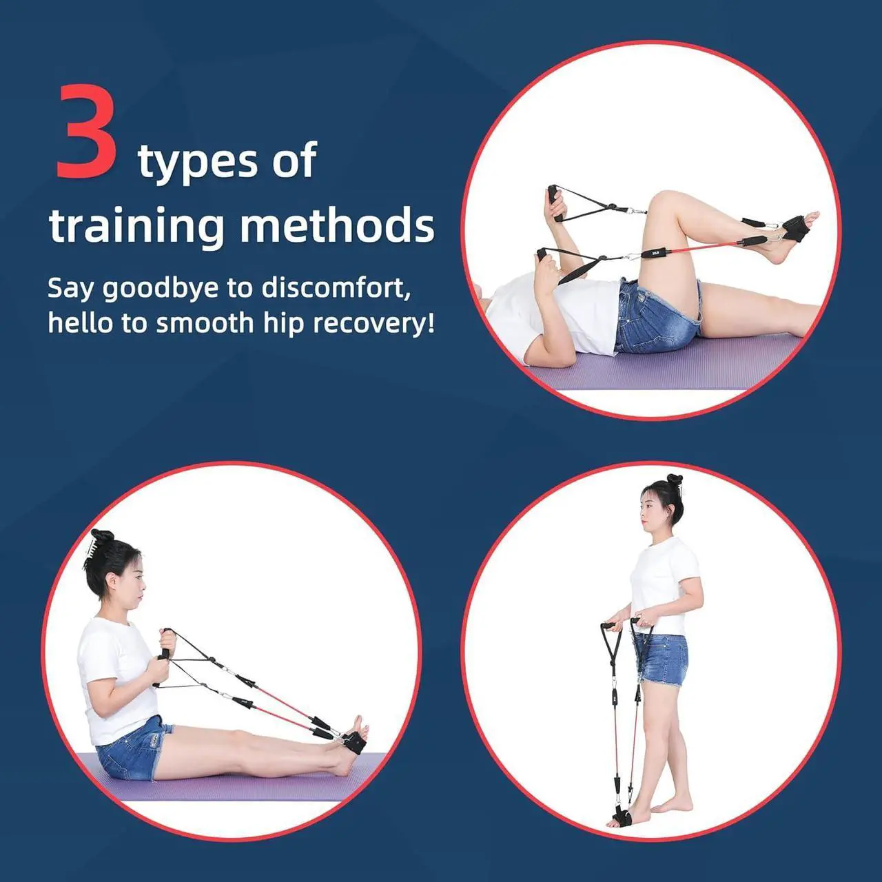 Alt view image 3 of 6 - JFMkaer Knee Replacement Recovery Aids, Hip/Knee Rehabilitation Equipment After Knee Surgery - Leg Stretcher Exercise Improve Mobility and Flexibility for Knee Pain