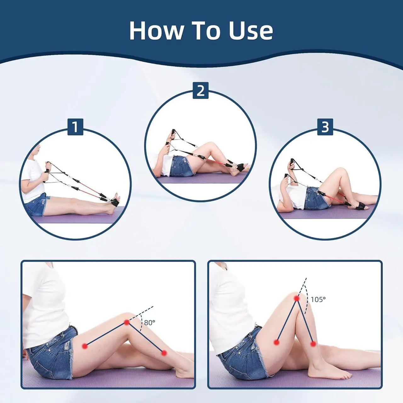 Alt view image 2 of 6 - JFMkaer Knee Replacement Recovery Aids, Hip/Knee Rehabilitation Equipment After Knee Surgery - Leg Stretcher Exercise Improve Mobility and Flexibility for Knee Pain