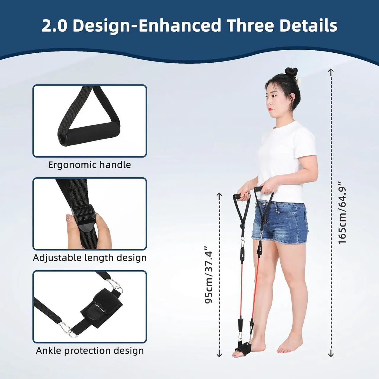 Alt view image 4 of 6 - JFMkaer Knee Replacement Recovery Aids, Hip/Knee Rehabilitation Equipment After Knee Surgery - Leg Stretcher Exercise Improve Mobility and Flexibility for Knee Pain