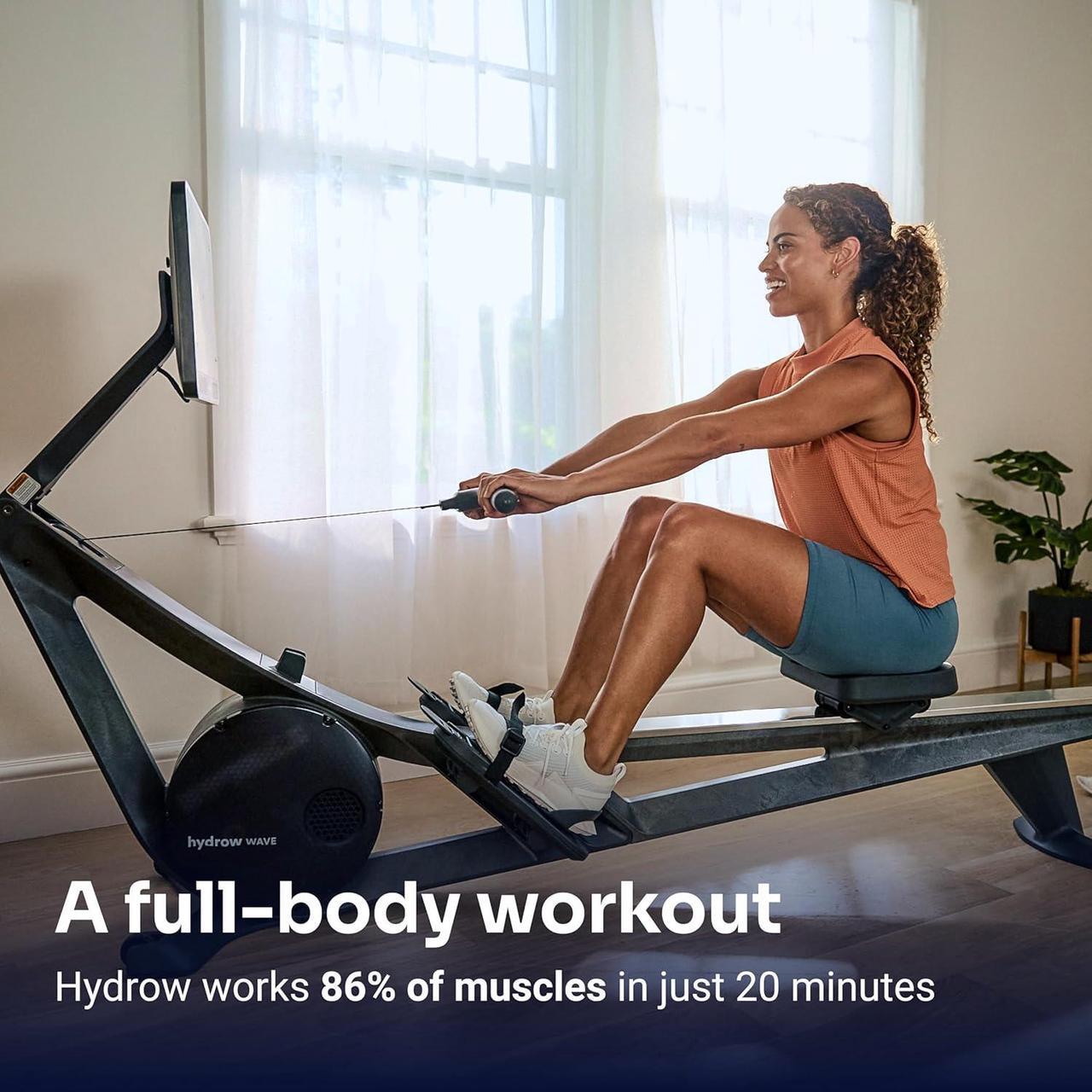 Alt view image 2 of 7 - Hydrow Wave Rowing Machine with 16" HD Touchscreen & Speakers - Foldable | Live Home Workouts, Subscription Required