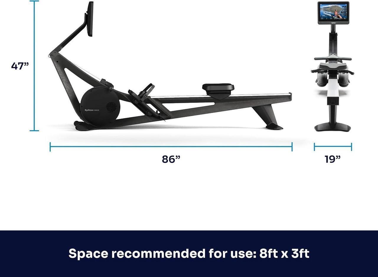 Alt view image 3 of 7 - Hydrow Wave Rowing Machine with 16" HD Touchscreen & Speakers - Foldable | Live Home Workouts, Subscription Required