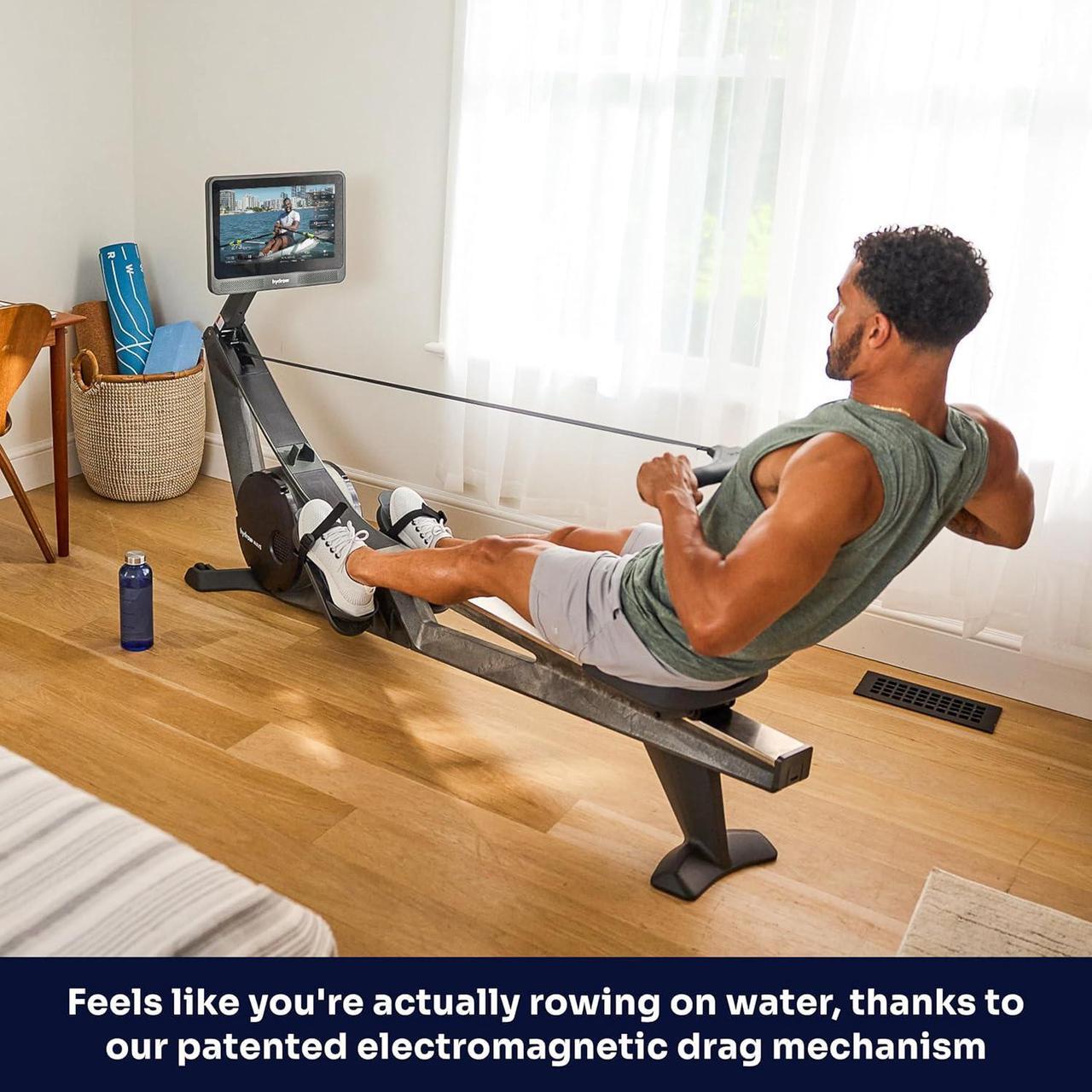 Alt view image 6 of 7 - Hydrow Wave Rowing Machine with 16" HD Touchscreen & Speakers - Foldable | Live Home Workouts, Subscription Required