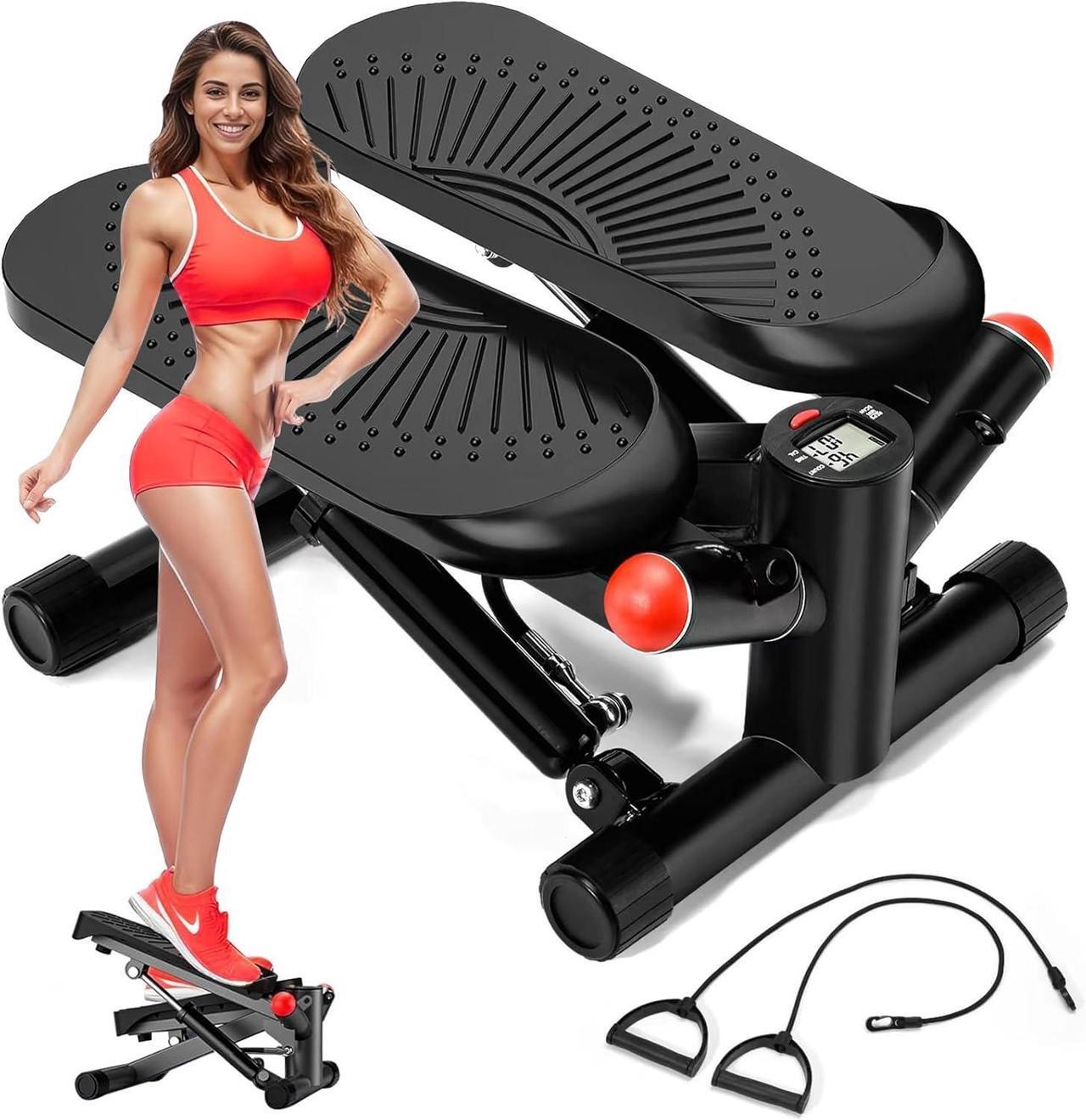 Main image of Steppers for Exercise at Home, Stair Stepper with Resistance Bands, Upgraded Air-Powered Mini Stepper with 350lbs Loading Capacity,Twist Stepper Portable Exercise Equipment for Full Body Workout