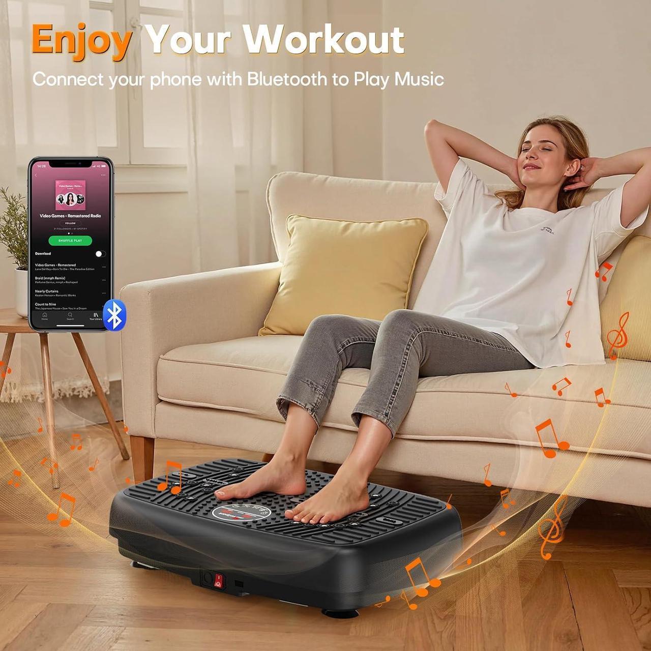 Alt view image 3 of 7 - Vibration Plate Exercise Machine, 2025 Upgraded Double Motors Vibration Plate for Lymphatic Drainage, EvoSpark 3D PRO Vibration Plates for Weight Loss,450 Lbs Capacity Vibrate Fitness Platform