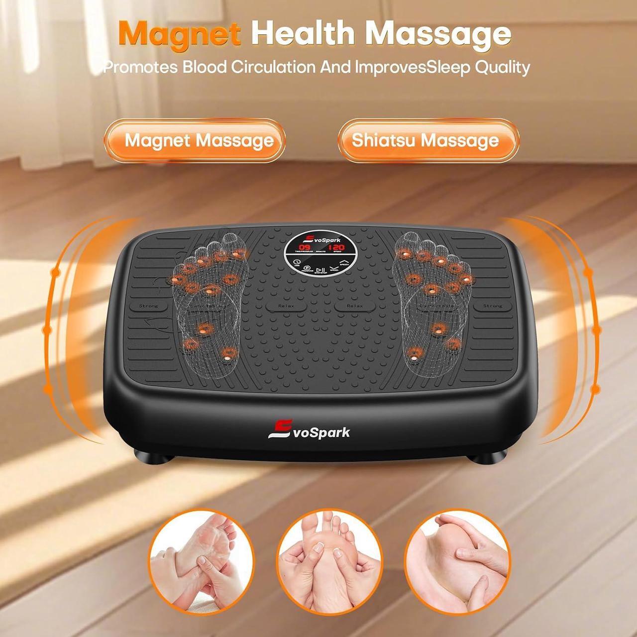 Alt view image 6 of 7 - Vibration Plate Exercise Machine, 2025 Upgraded Double Motors Vibration Plate for Lymphatic Drainage, EvoSpark 3D PRO Vibration Plates for Weight Loss,450 Lbs Capacity Vibrate Fitness Platform