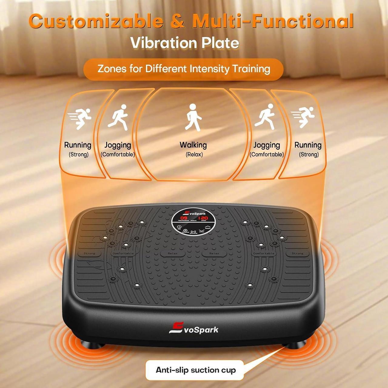 Alt view image 7 of 7 - Vibration Plate Exercise Machine, 2025 Upgraded Double Motors Vibration Plate for Lymphatic Drainage, EvoSpark 3D PRO Vibration Plates for Weight Loss,450 Lbs Capacity Vibrate Fitness Platform