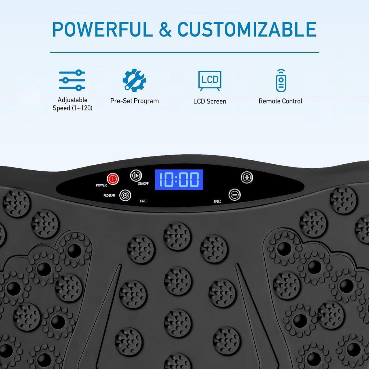 Alt view image 5 of 7 - Vibration Plate Exercise Machine with Remote Control, Vibration Platform, Whole Body Workout Machine, Fitness Machine, Foots Massage, Pain Relief, Home Office(No Resistance Bands)