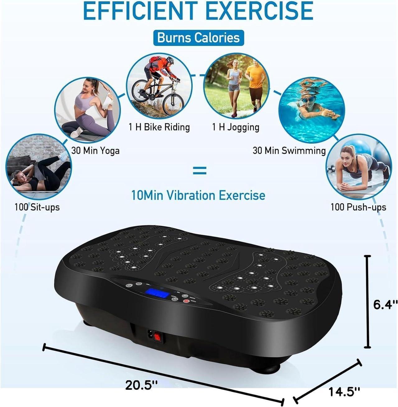 Alt view image 7 of 7 - Vibration Plate Exercise Machine with Remote Control, Vibration Platform, Whole Body Workout Machine, Fitness Machine, Foots Massage, Pain Relief, Home Office(No Resistance Bands)